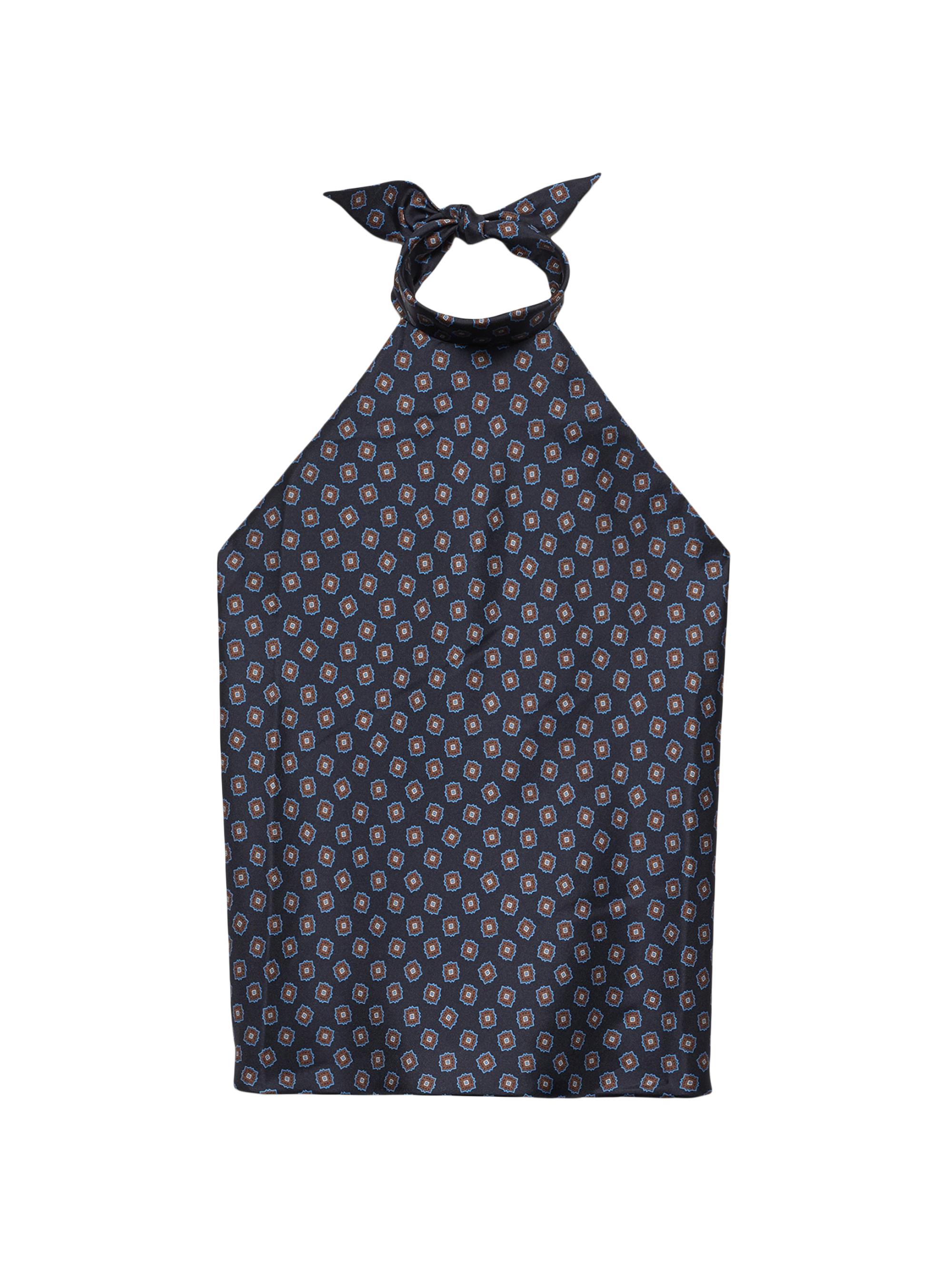 Prada Women's Printed Silk Twill Halter Top - Blue