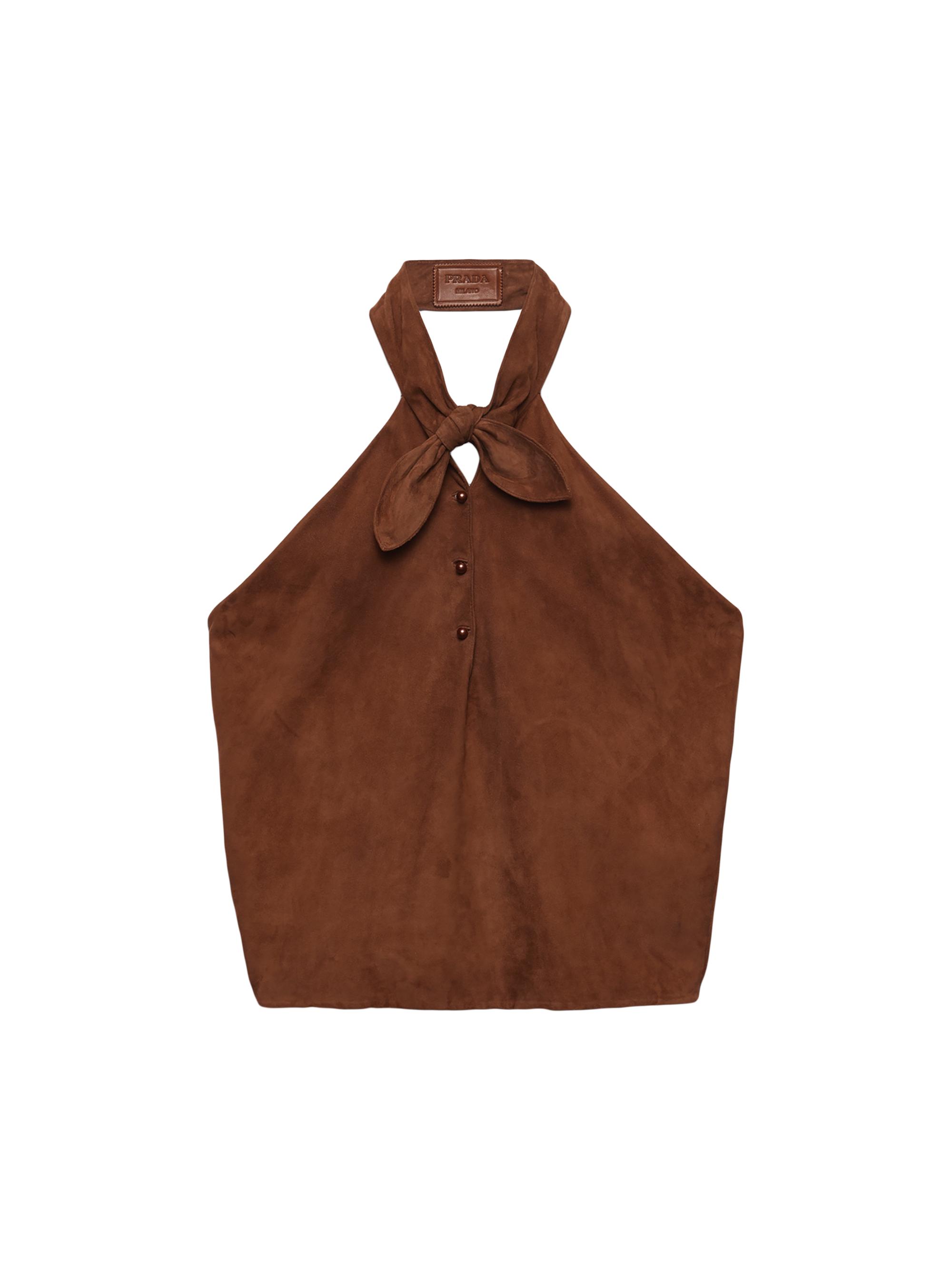 Prada Women's Suede Halter Top - Brown