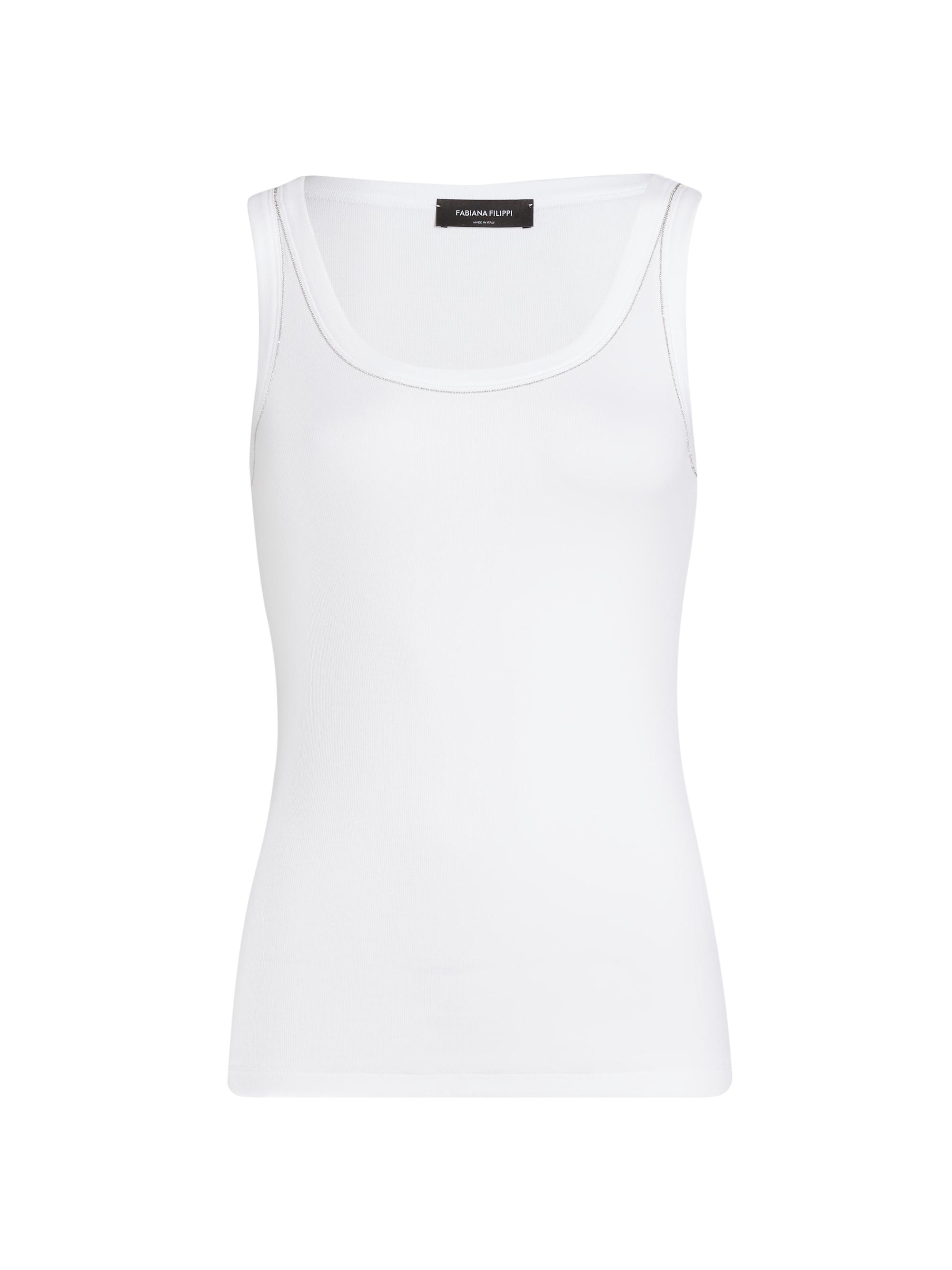 Fabiana Filippi Women's Rib-Knit Jersey Tank Top - Bianco Ottico