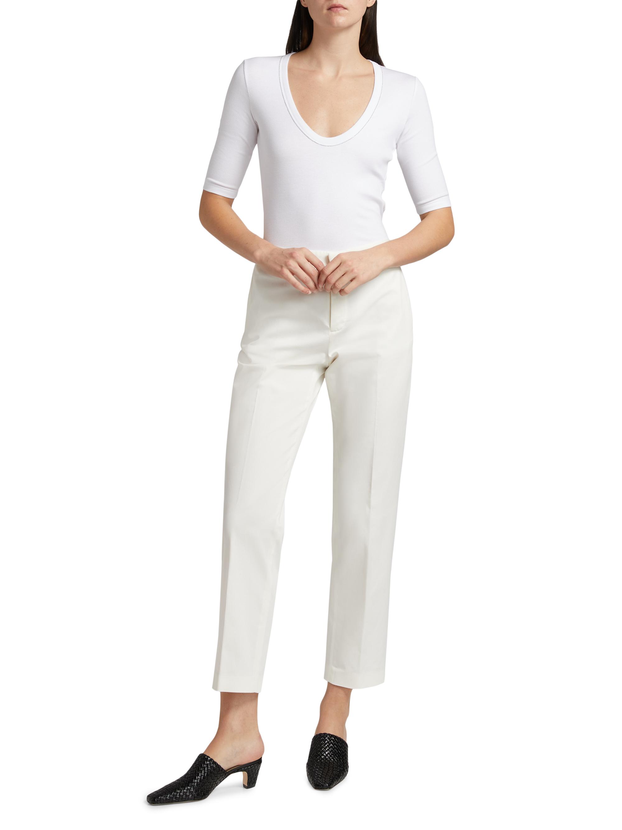 Fabiana Filippi Women's Rib-Knit Jersey T-Shirt - Bianco Ottico | Thumbnail 2