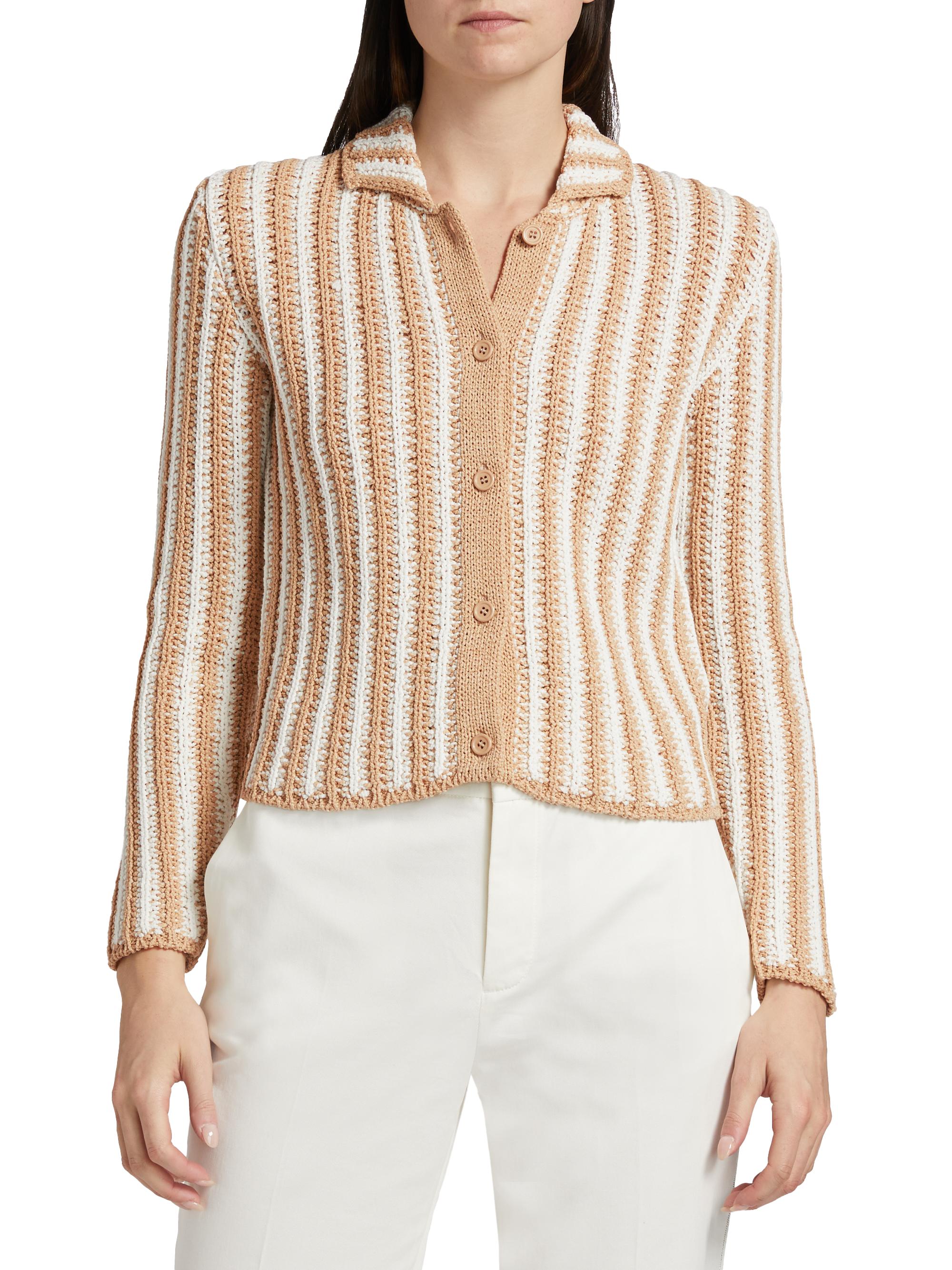 Fabiana Filippi Stripe Crochet Cardigan | Saks Fifth Avenue
