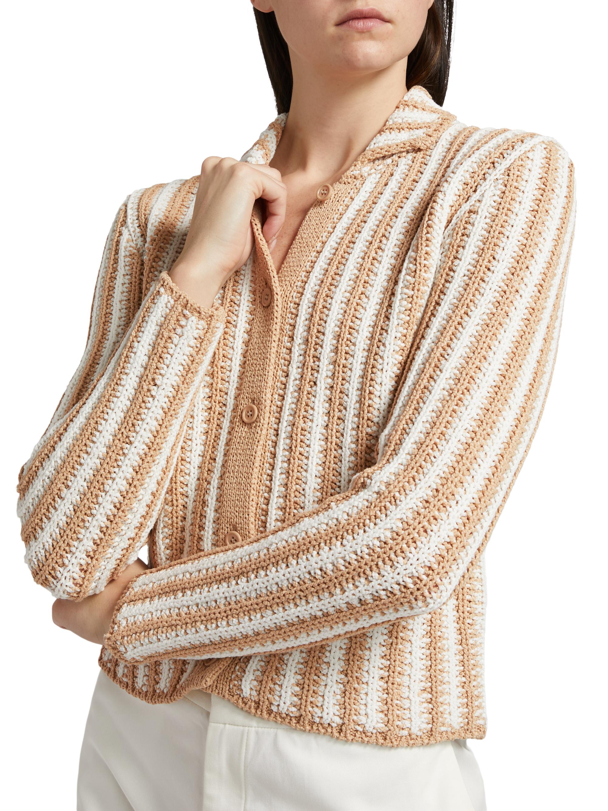 Fabiana Filippi Stripe Crochet Cardigan | Saks Fifth Avenue