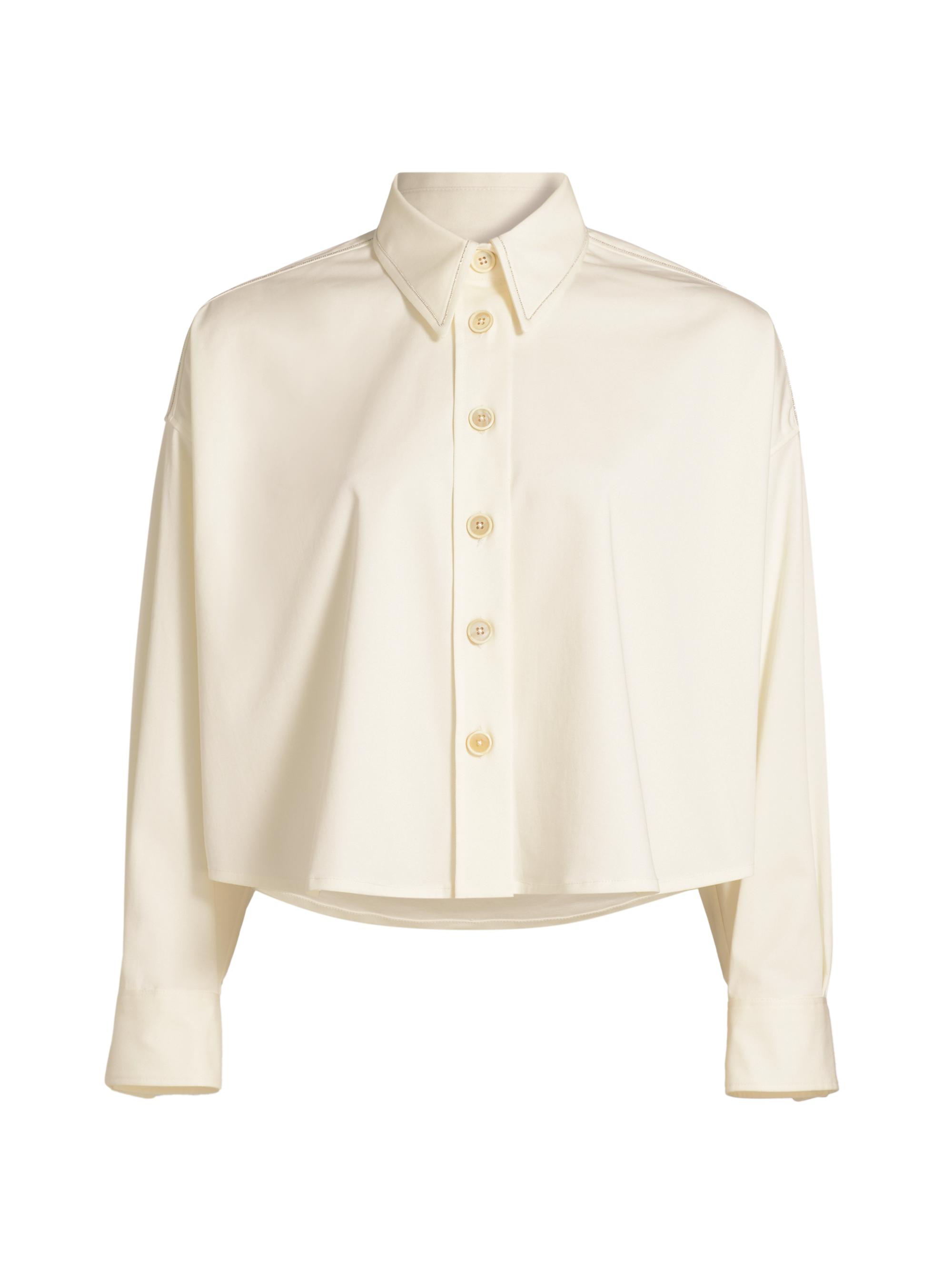Fabiana Filippi Women's Cotton Gabardine Cropped Shirt Jacket - Bianco