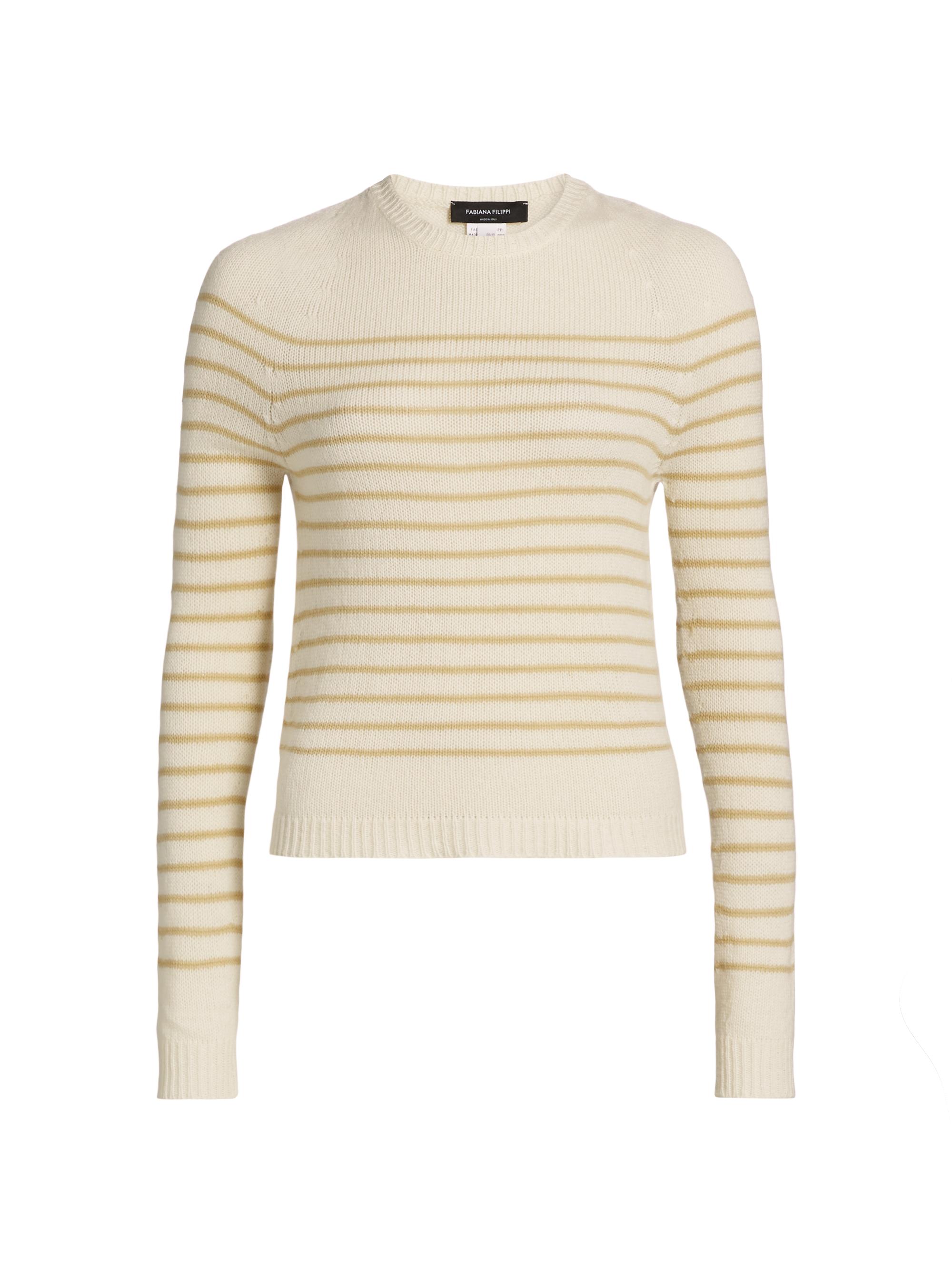 Fabiana Filippi Striped Cashmere Crewneck Sweater | Saks Fifth Avenue