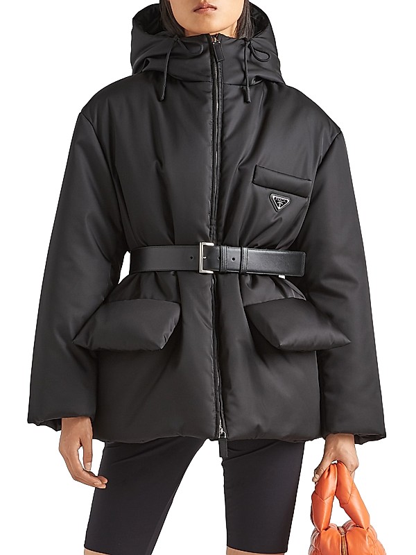 Shop Prada Re-Nylon Hooded Down Jacket | Saks Fifth Avenue Shop Prada Re-Nylon Hooded Down Jacket | Saks Fifth Avenue