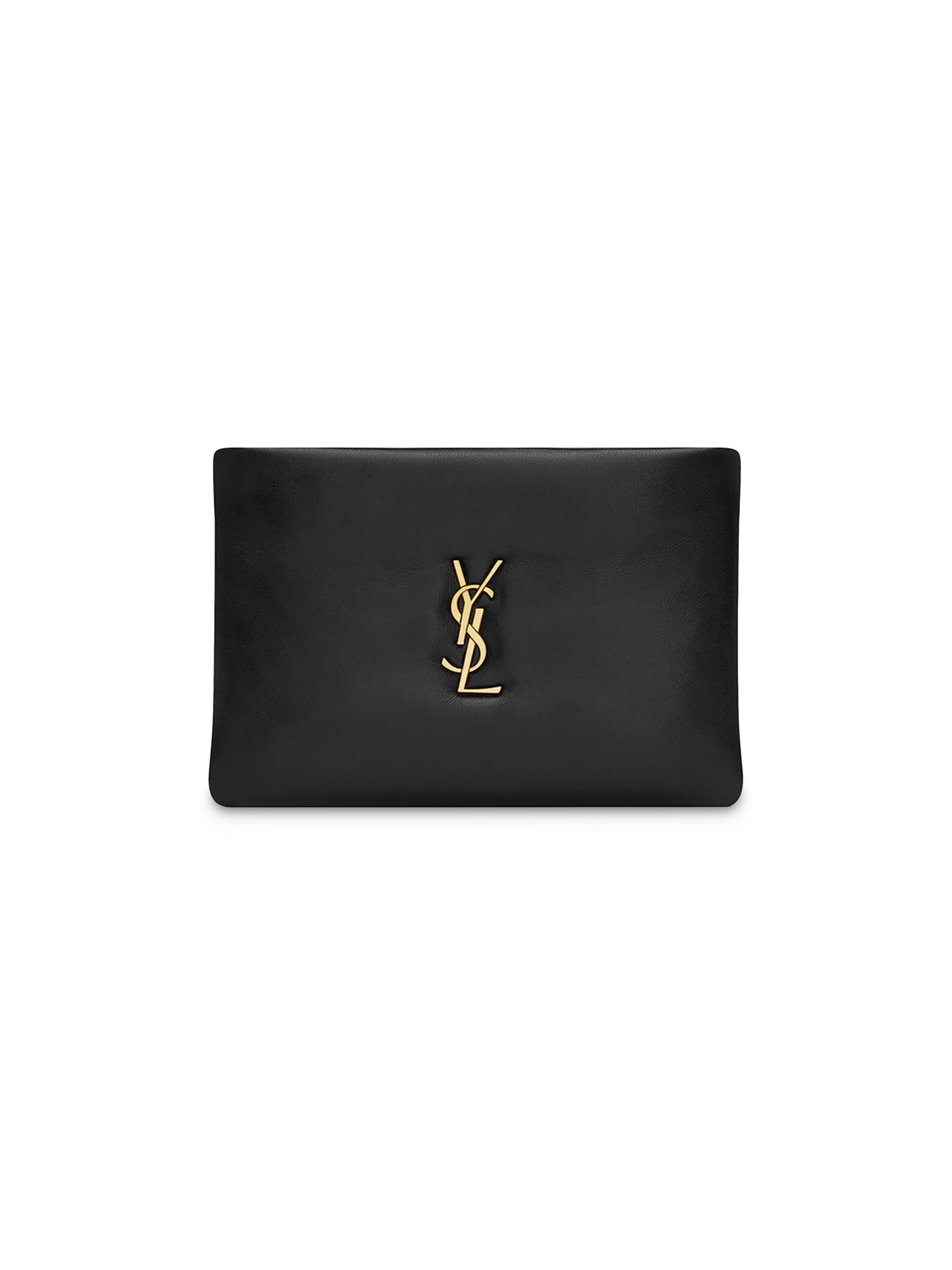 Saint Laurent Women's Calypso Mini Pouch in Lambskin - Black