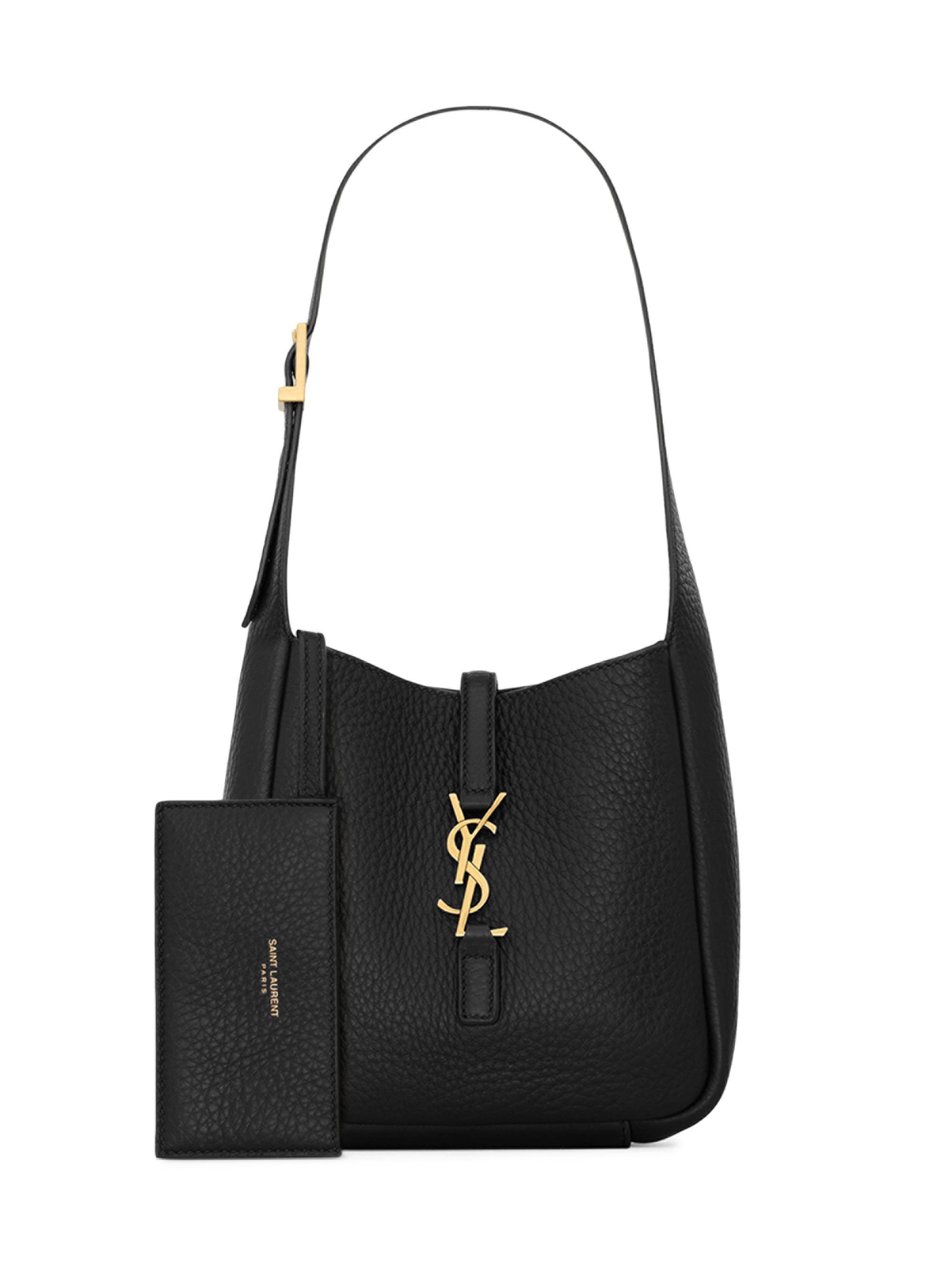 Saint Laurent Le 5 à 7 Supple Baby Shoulder Bag in Grained Leather