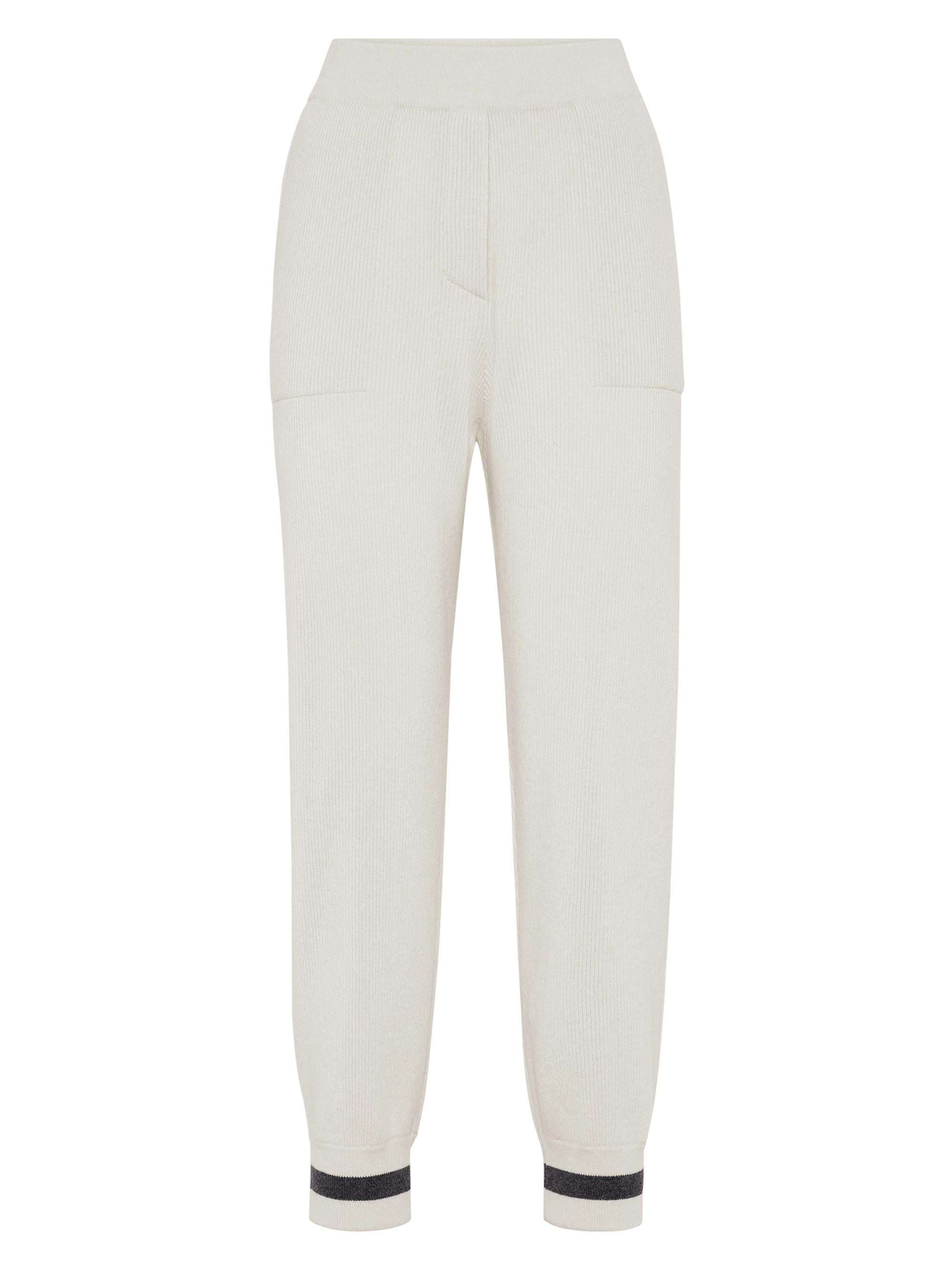 Brunello Cucinelli Women's Cashmere English Rib Knit Trousers - Panama