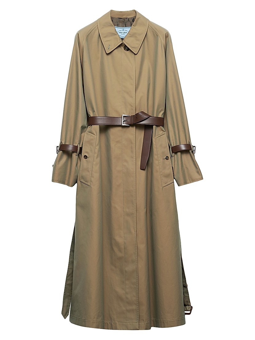 Shop Prada Single-Breasted Cotton Twill Trench Coat | Saks Shop Prada Single-Breasted Cotton Twill Trench Coat | Saks