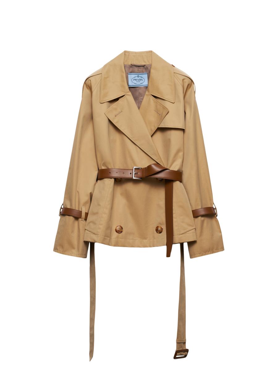 【プラダ・PRADA】Double-breasted cotton twill trench coat Prada Double-Breasted Cotton Twill Trench Coat | Saks Fifth