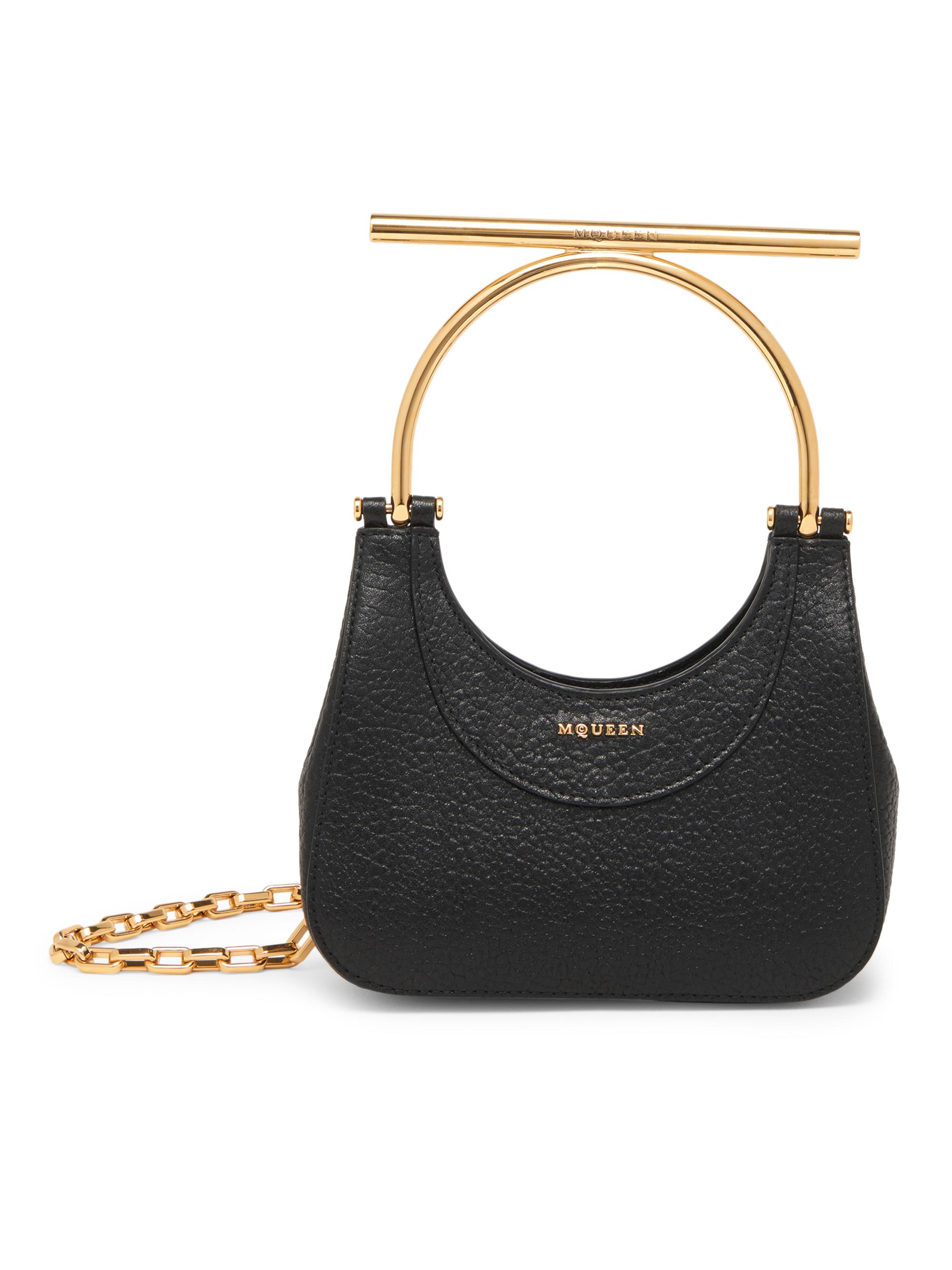 McQueen Women's Mini T-Bar Top Handle Bag - Black Gold