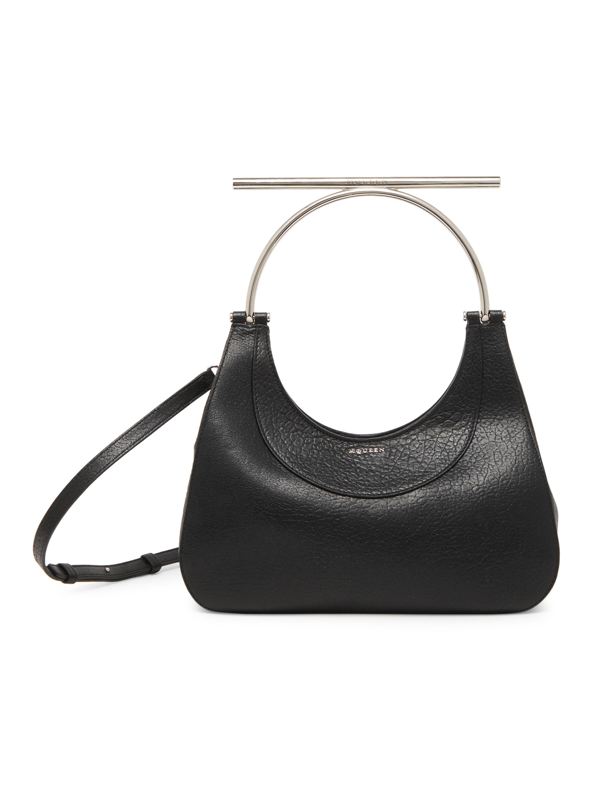 McQueen Women's T-Bar Top Handle Bag - Black Silver