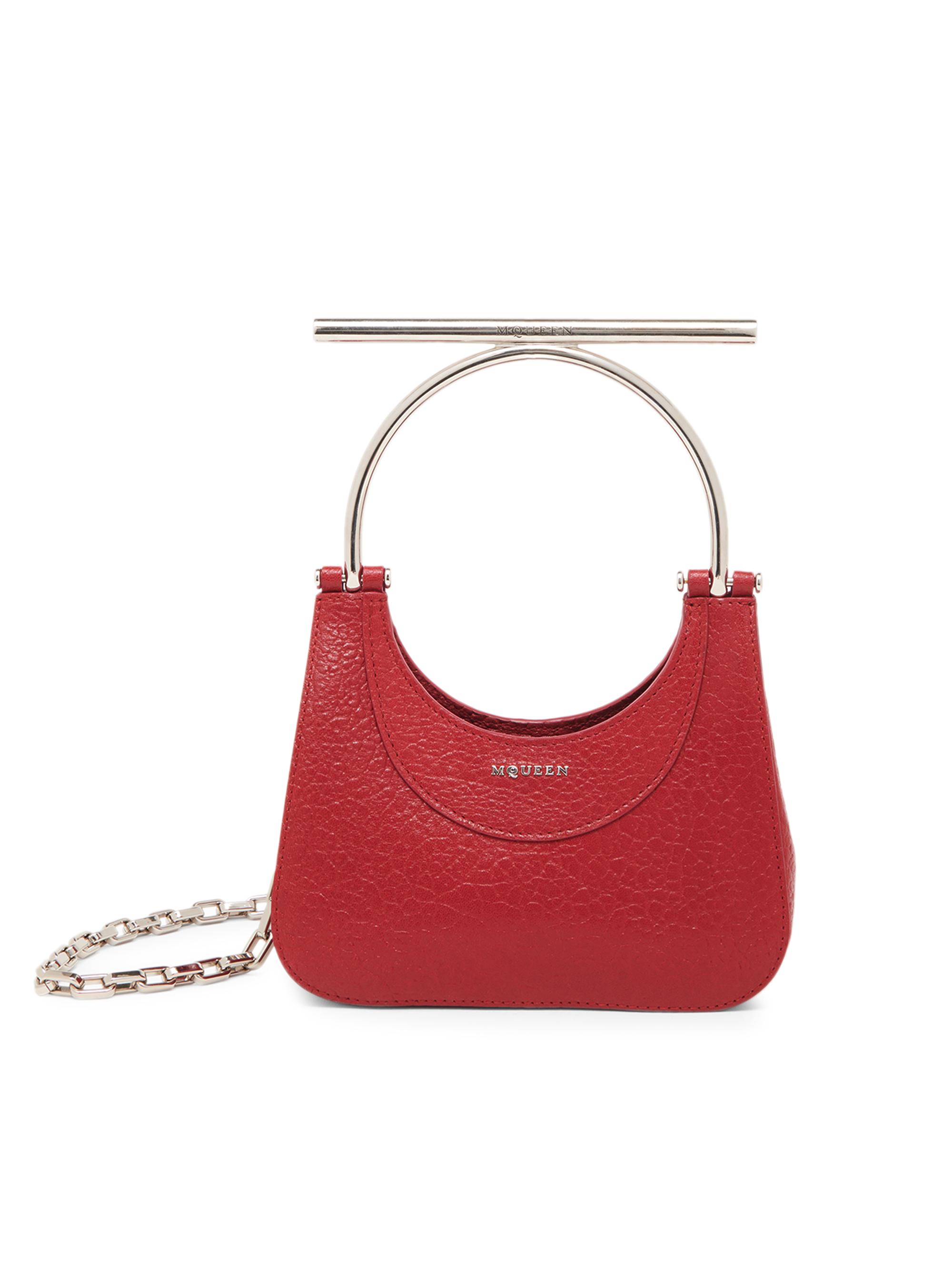 McQueen Women's Mini T-Bar Top Handle Bag - Red Silver