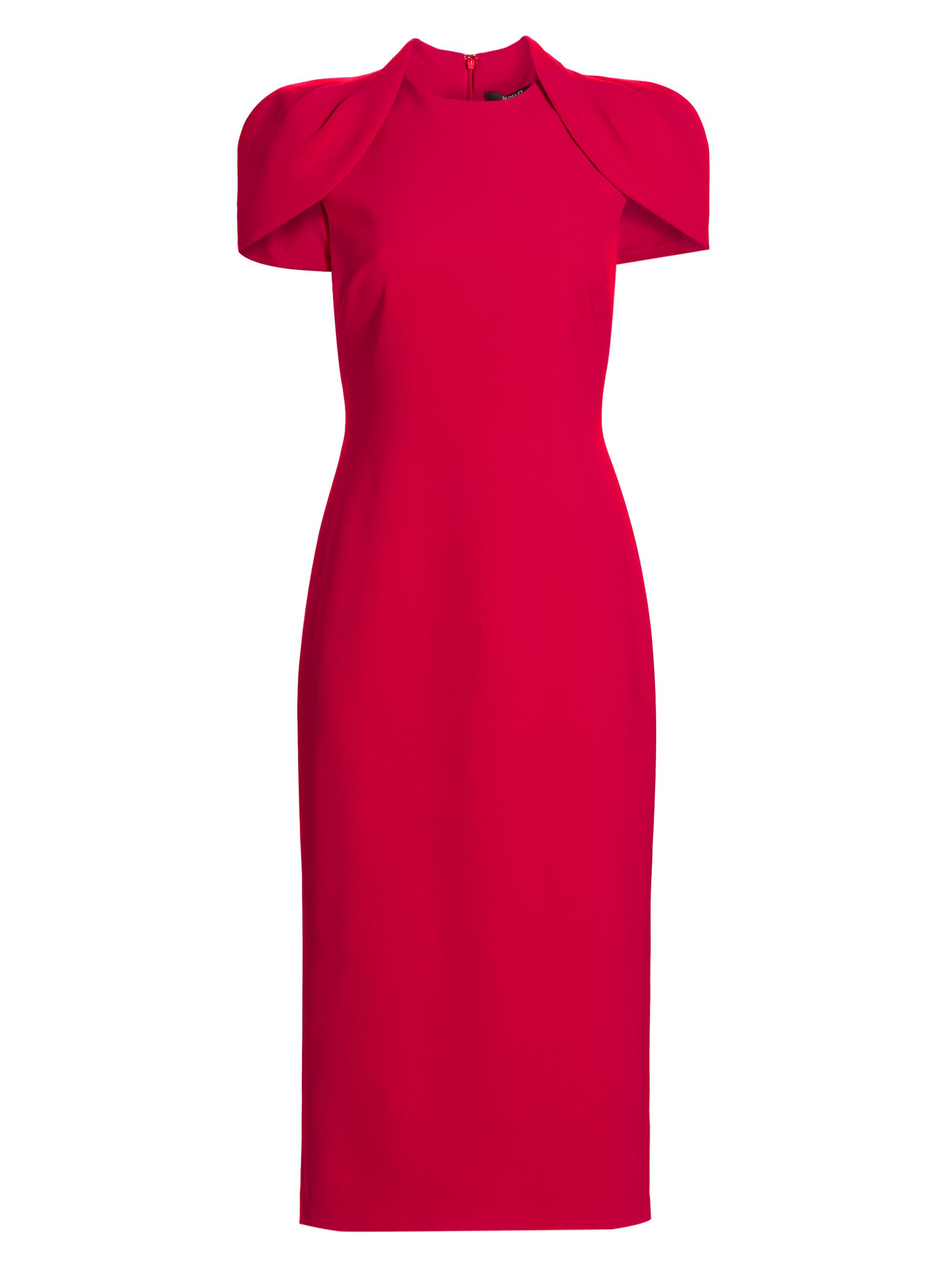 Badgley Mischka Women's Cape-Sleeve Midi-Dress - Red