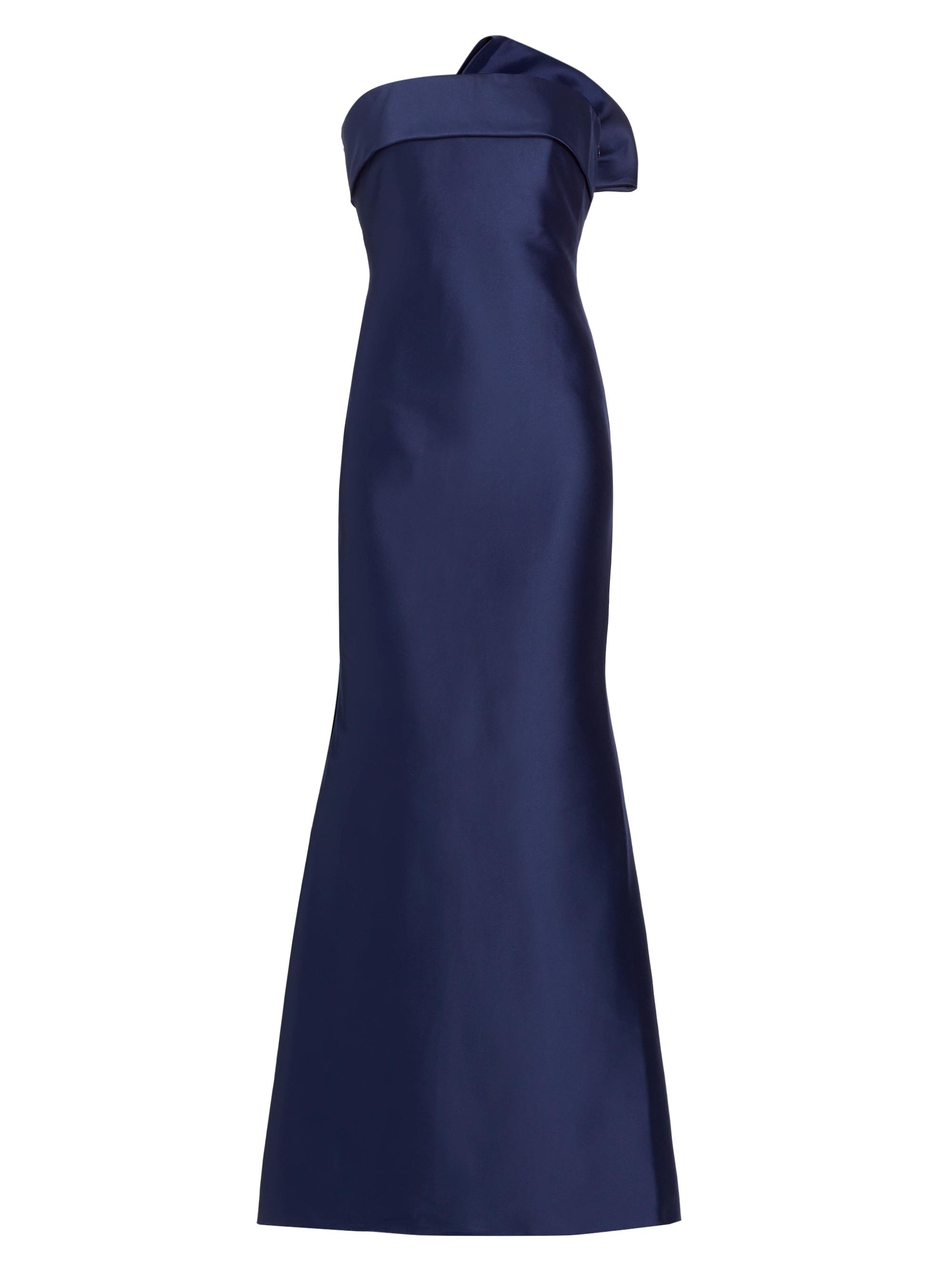 Badgley Mischka Women's Satin Strapless Gown - Navy