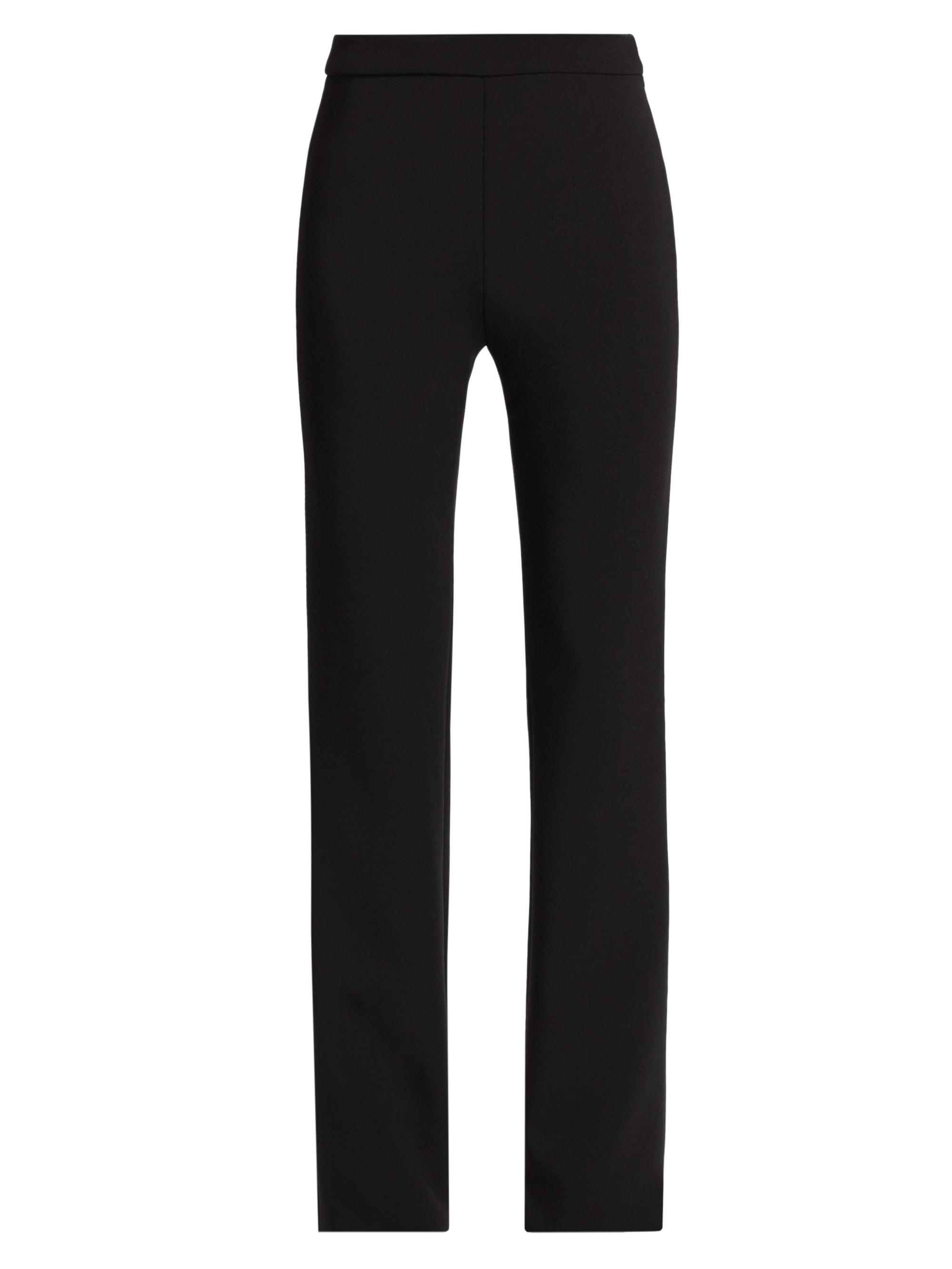 Badgley Mischka Women's Stretch-Crepe High-Rise Straight-Leg Pants - Black