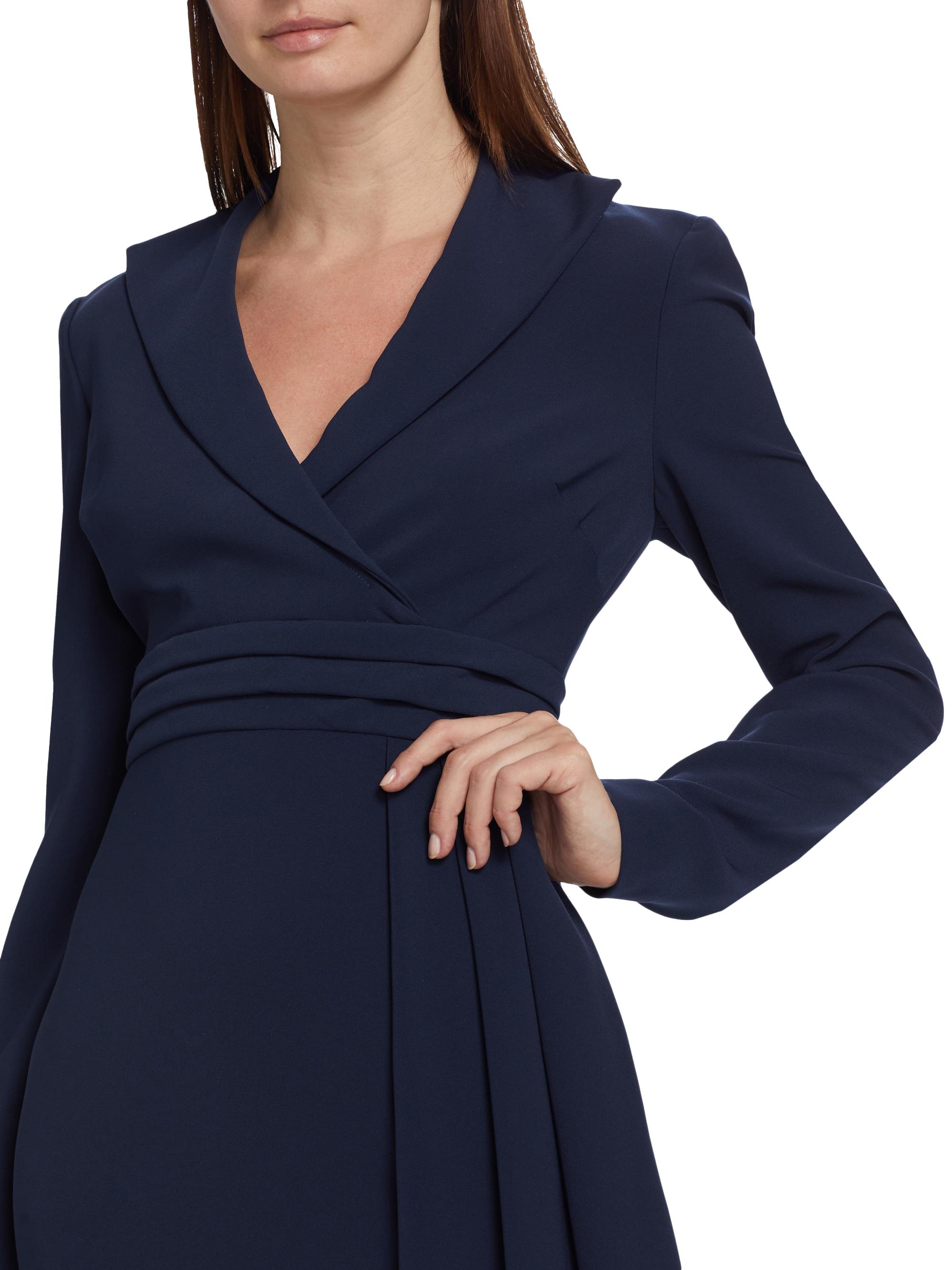 navy blue dress for baby girl Badgley Mischka Pleated A-Line Midi Dress main image 1