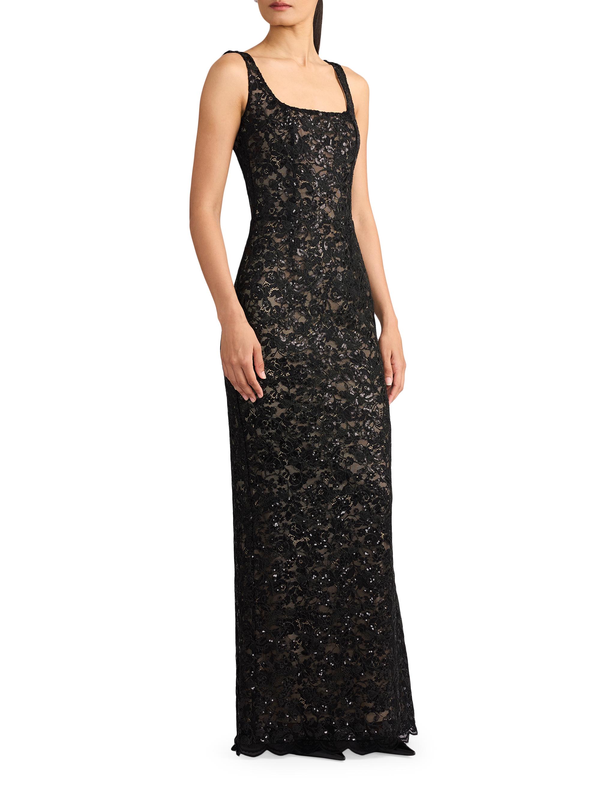 floral lace tea dress Elythara Chic Spaghetti Straps A-Line Tea Length Jacquard Party Dresses, Champagne main image 1