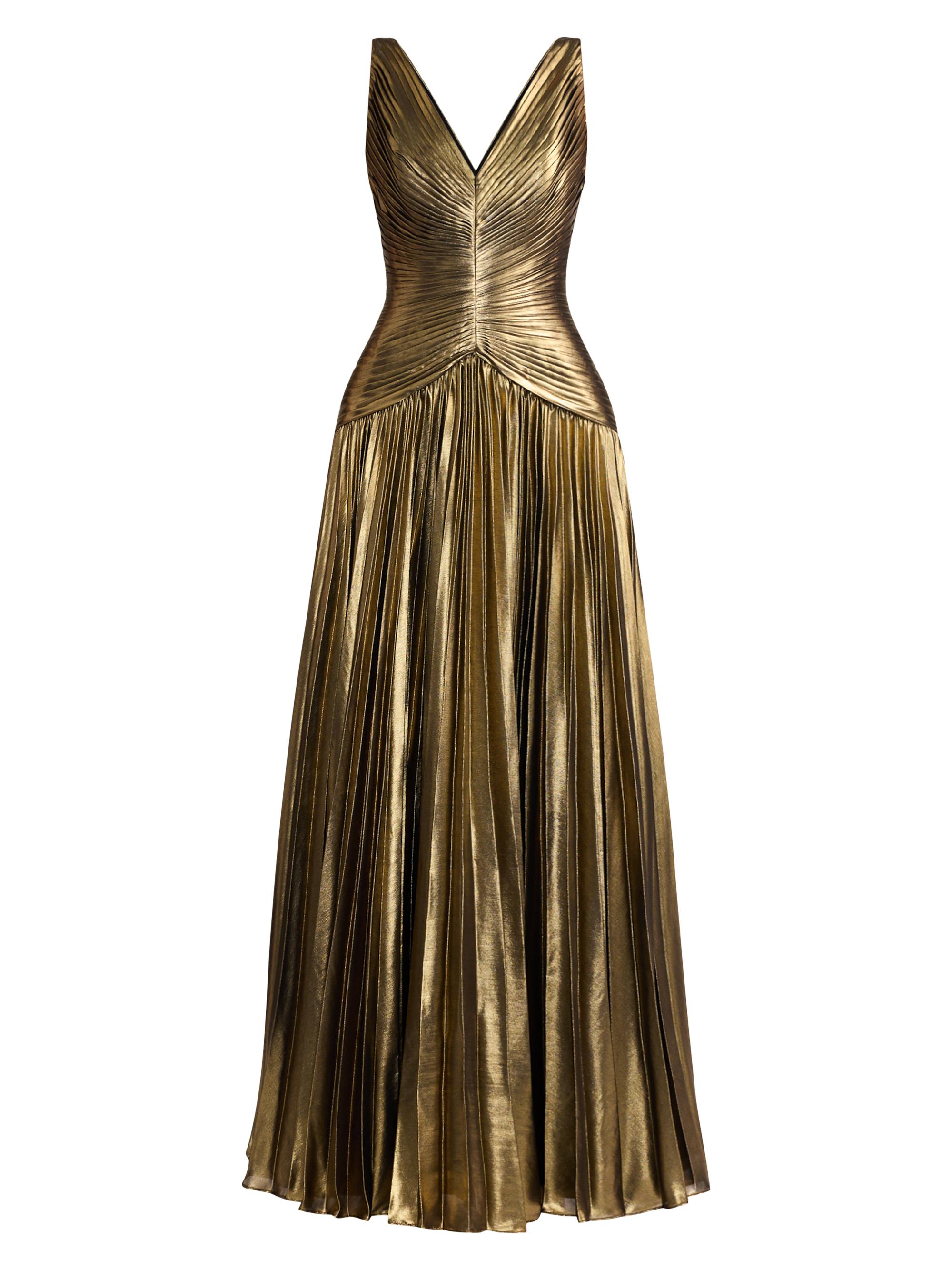 Zac Posen Women's Metallic Pleated Gown - Rose Gold - Size 6 Zac Posen Metallic Pleated Gown | Saks Fifth Avenue