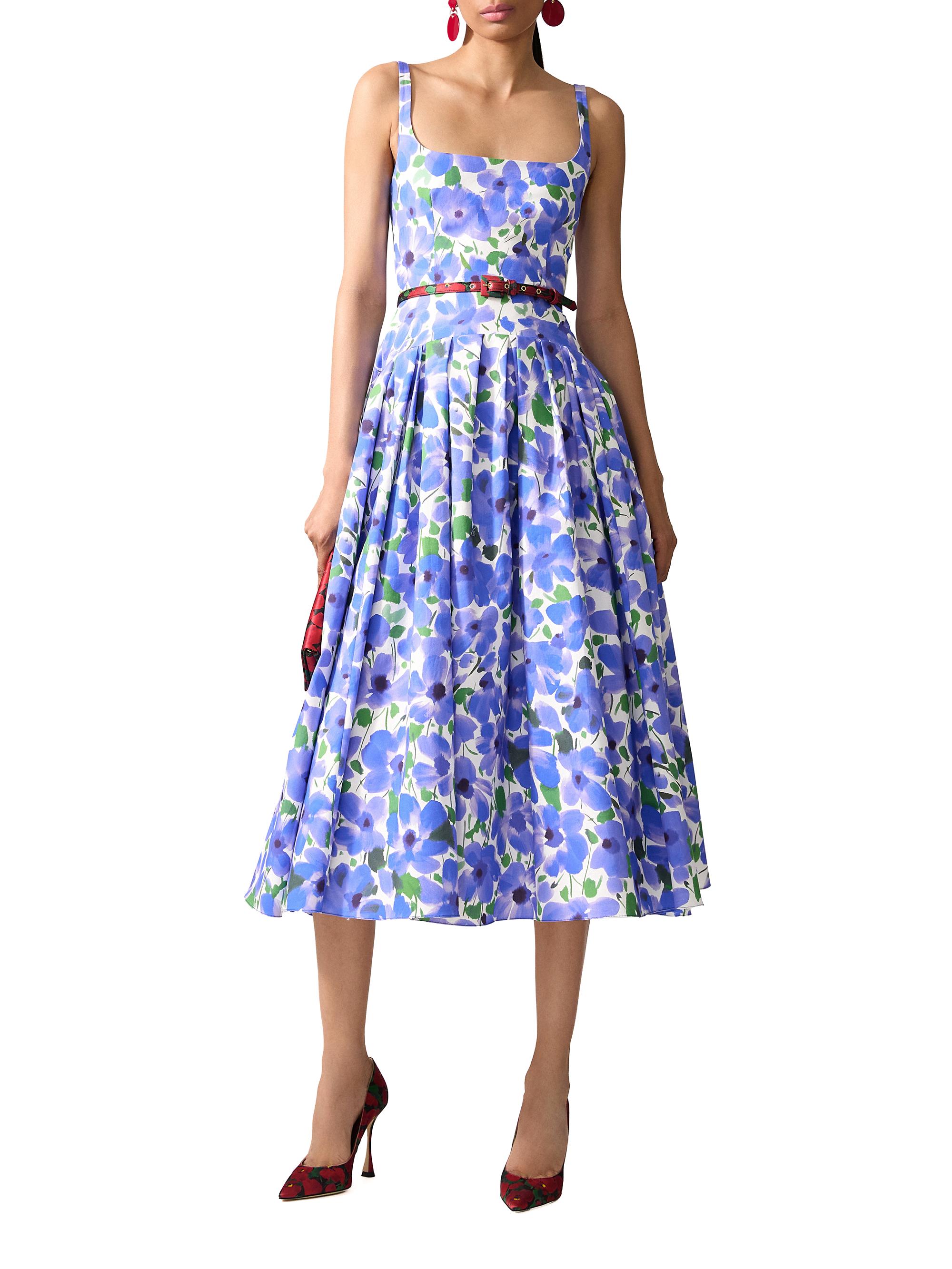 Carolina Herrera Women's Skinny'90s Floral Belt - Herrera Red Multi