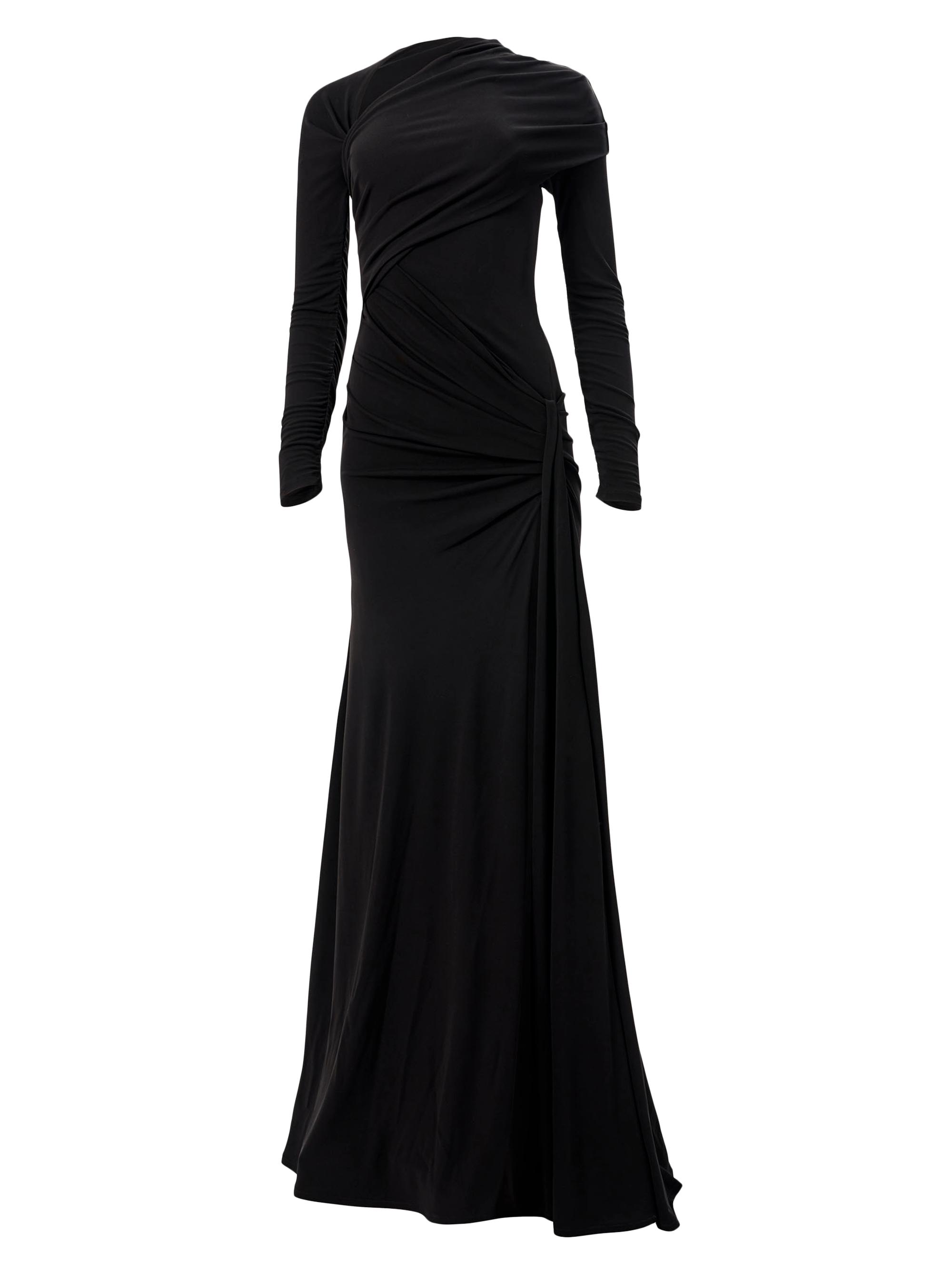 Carolina Herrera Women's Draped Long-Sleeve Gown - Black