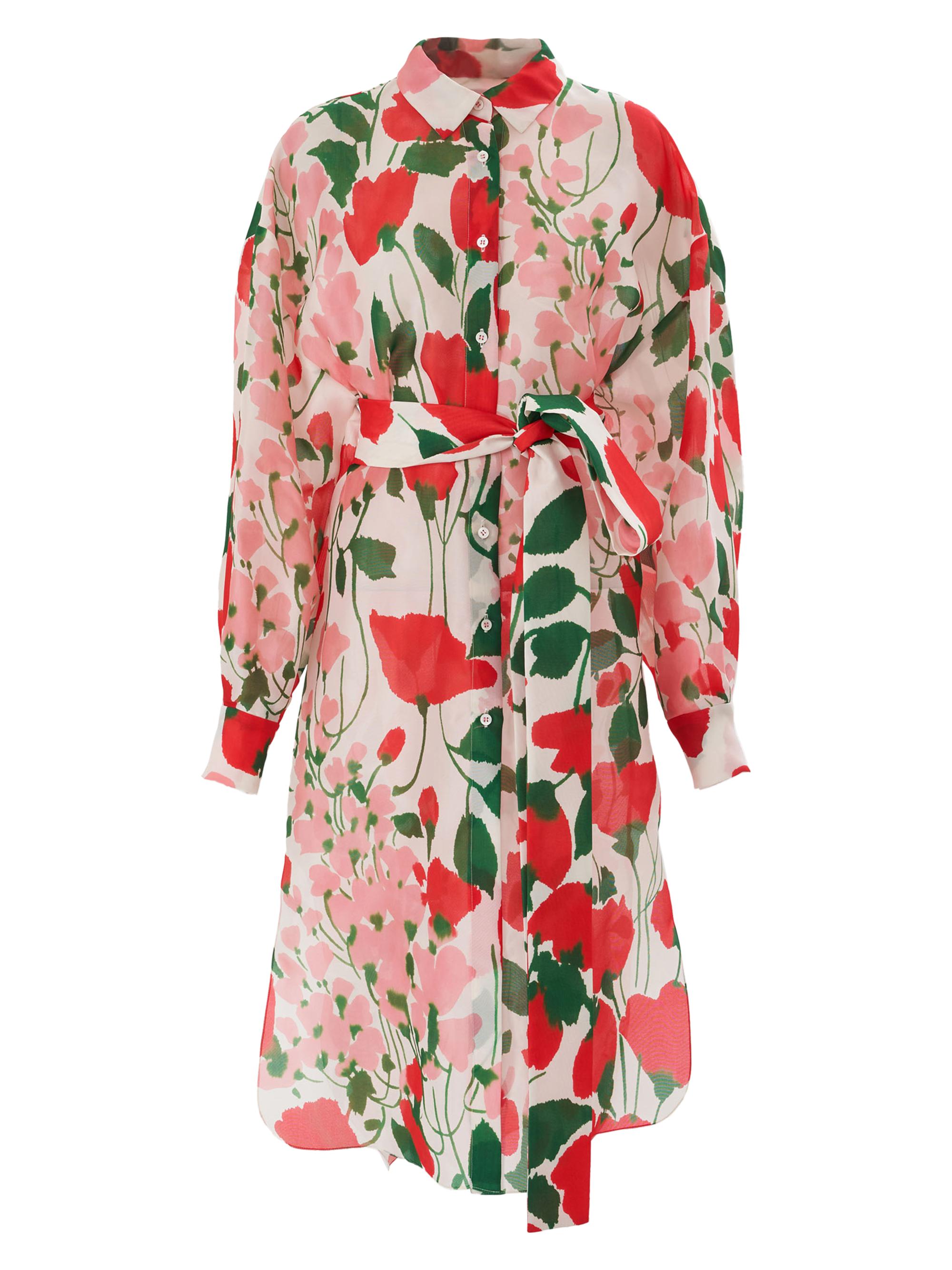Carolina Herrera Women's Floral Oversized Silk Shirtdress - White Multi