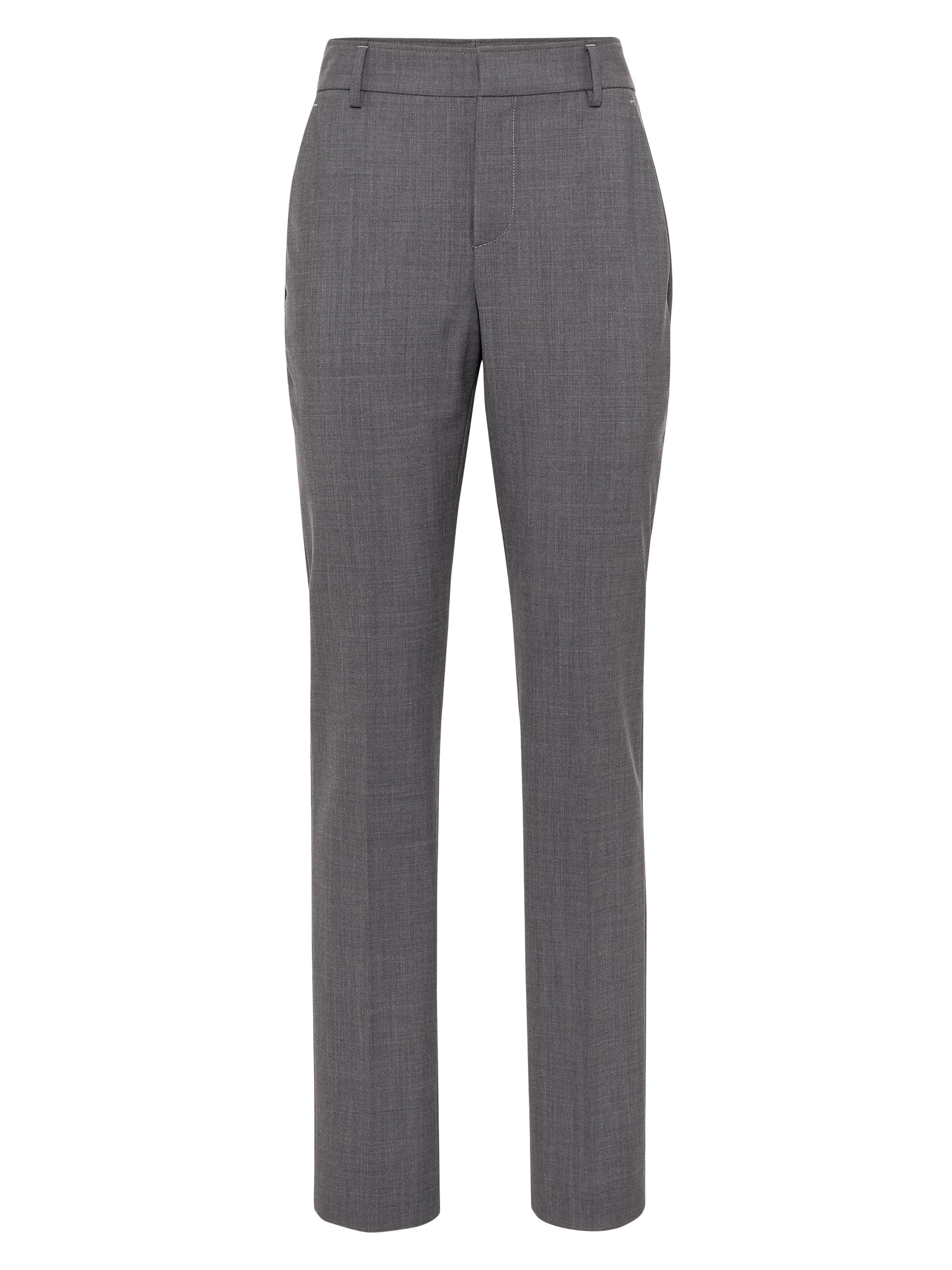Brunello Cucinelli Women's Tropical Luxury Wool Cigarette Trousers - Lignite