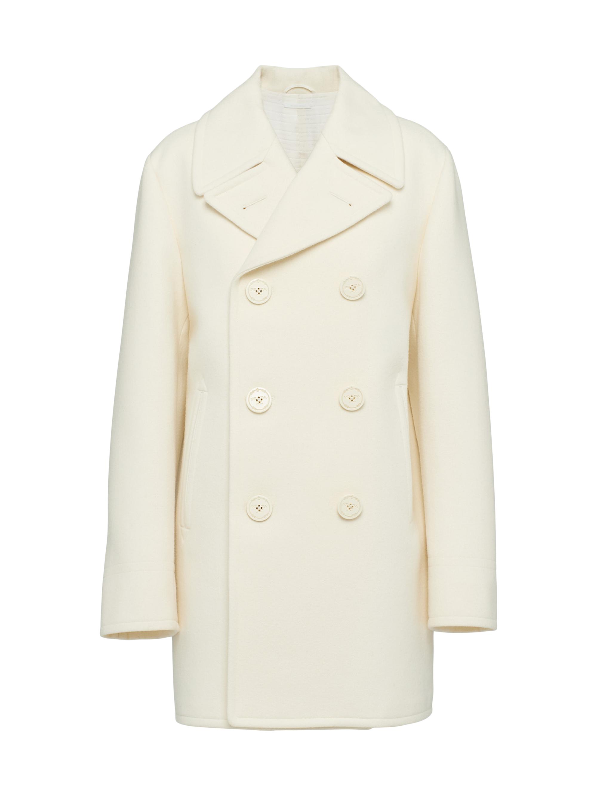 Prada Women's Double-Breasted Peacoat - Blue