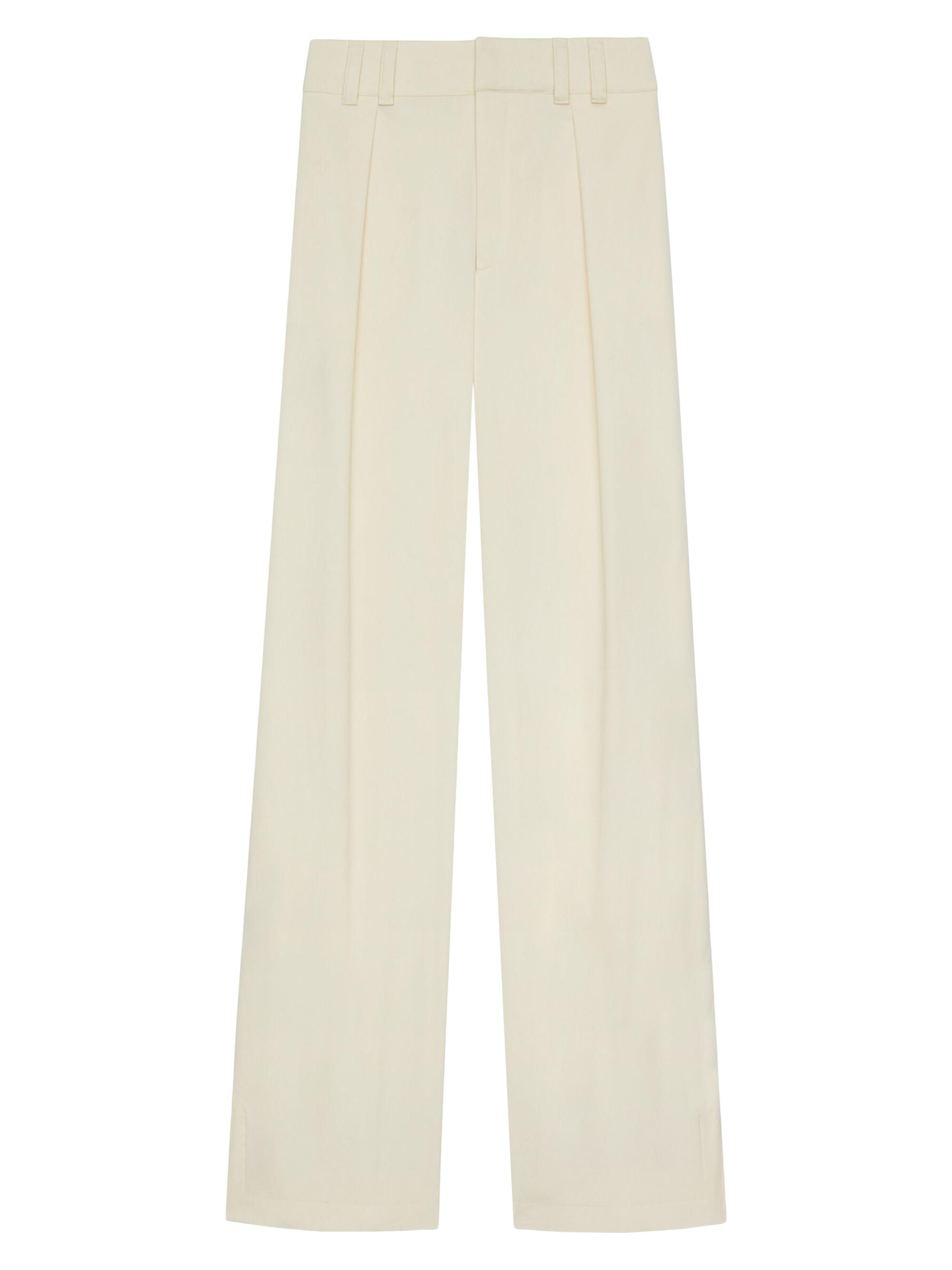 Saint Laurent Women's Pants in Cotton Sateen - Blanc Casse