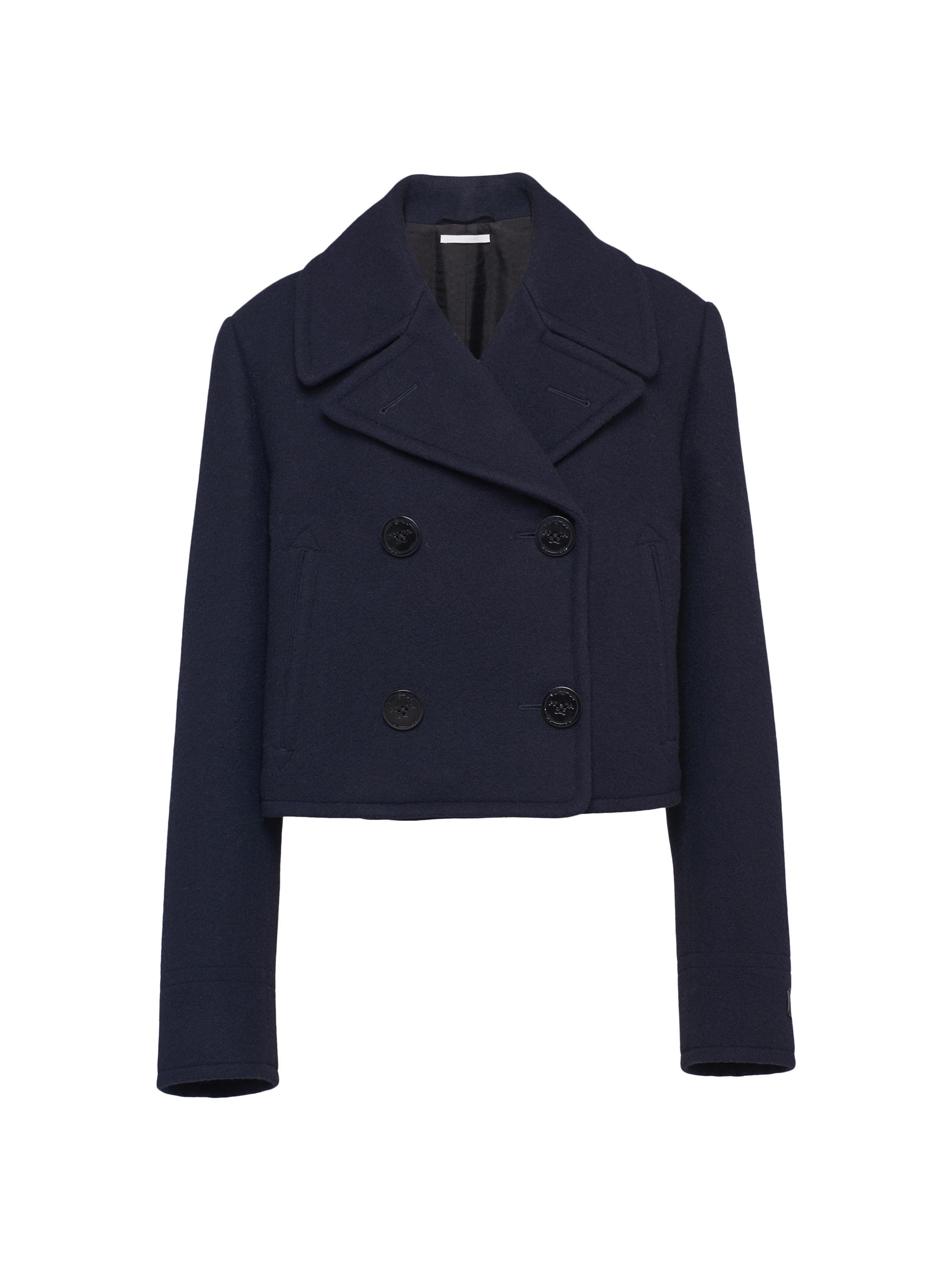 Prada Women's Double-Breasted Peacoat - Blue