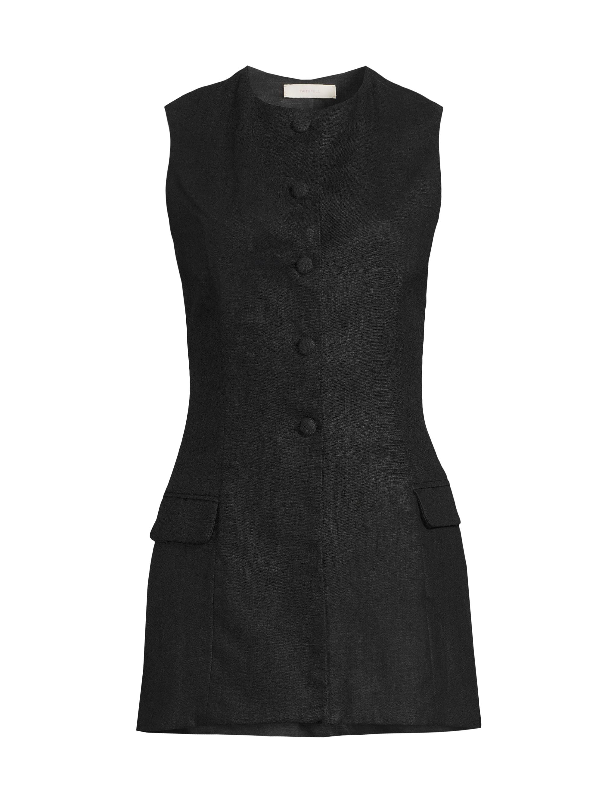 Faithfull the Brand Women's Jane Linen Vest - Black
