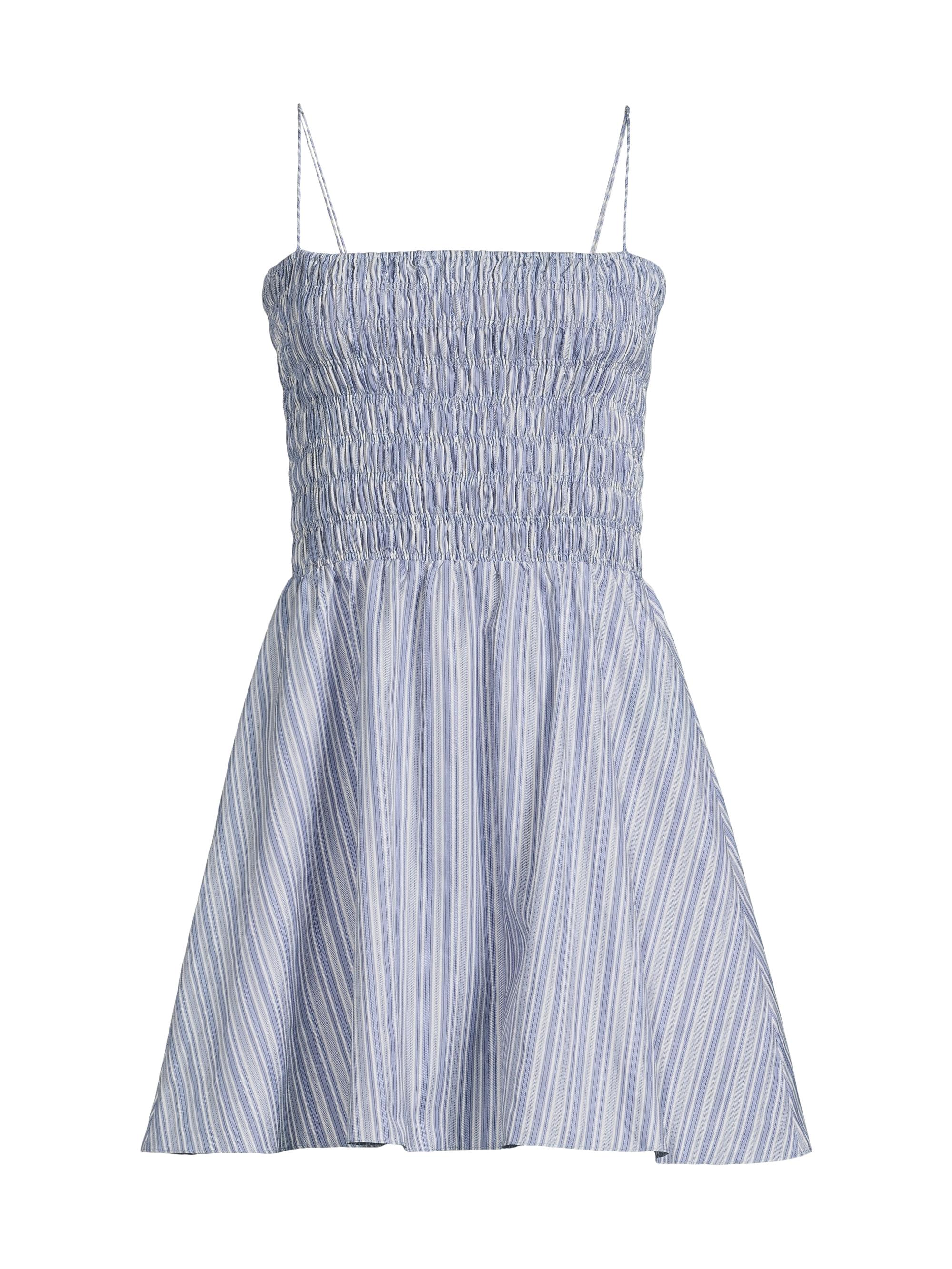 Faithfull the Brand Women's Union Striped Cotton Minidress - Blue Stripe