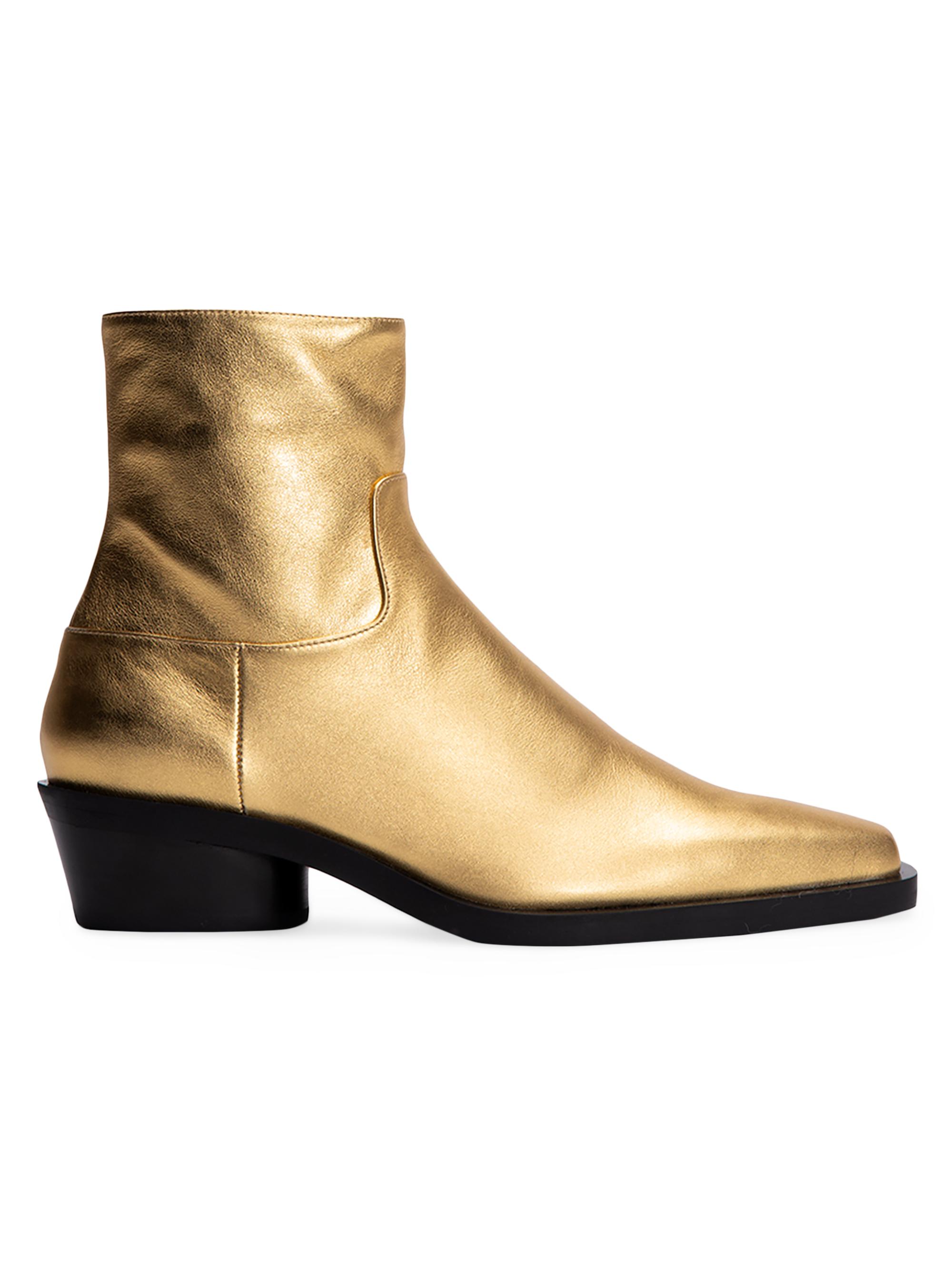 Proenza Schouler Women's Bronco 40MM Metallic Leather Ankle Boots - Gold