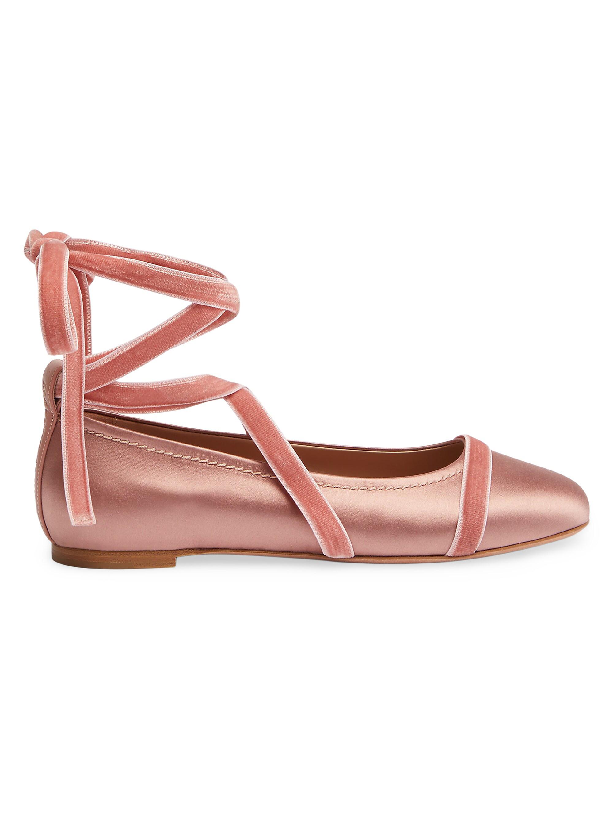 Malone Souliers Women's Spencer Satin Flat Pumps - Mauve