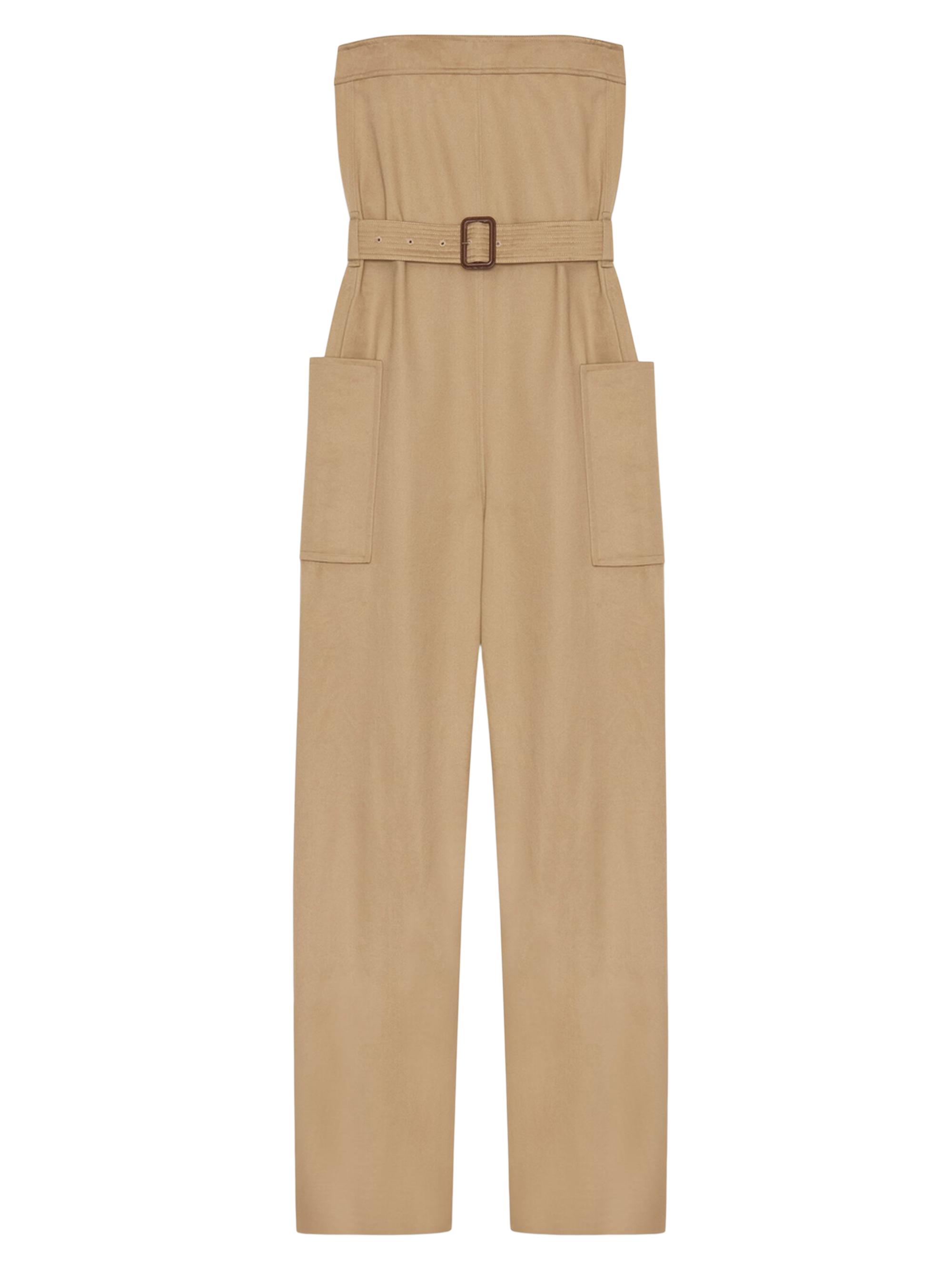 Saint Laurent Strapless Jumpsuit in Cotton Gabardine | Saks