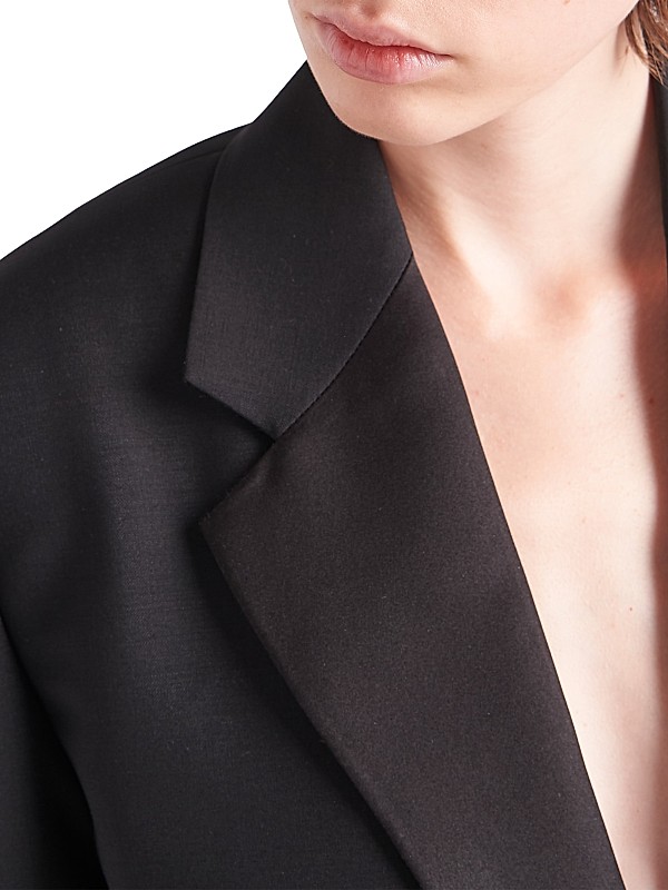 Shop Prada Single-Breasted Kid Mohair Jacket with Feathers Shop Prada Single-Breasted Kid Mohair Jacket with Feathers