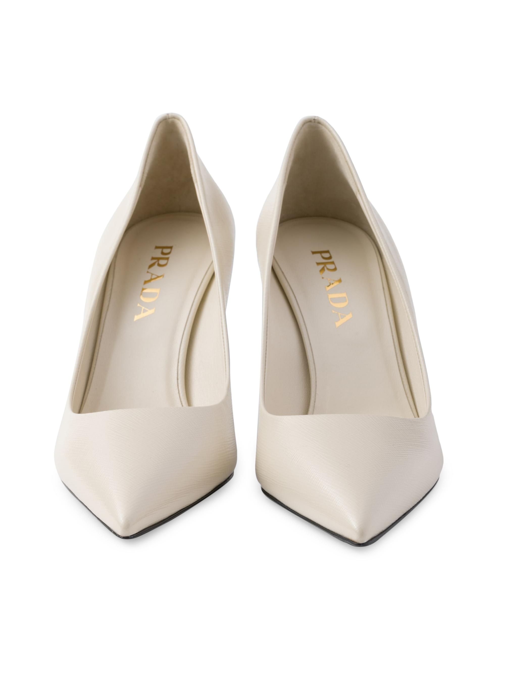 Prada Patent Saffiano 85MM Leather Pumps | Saks Fifth Avenue