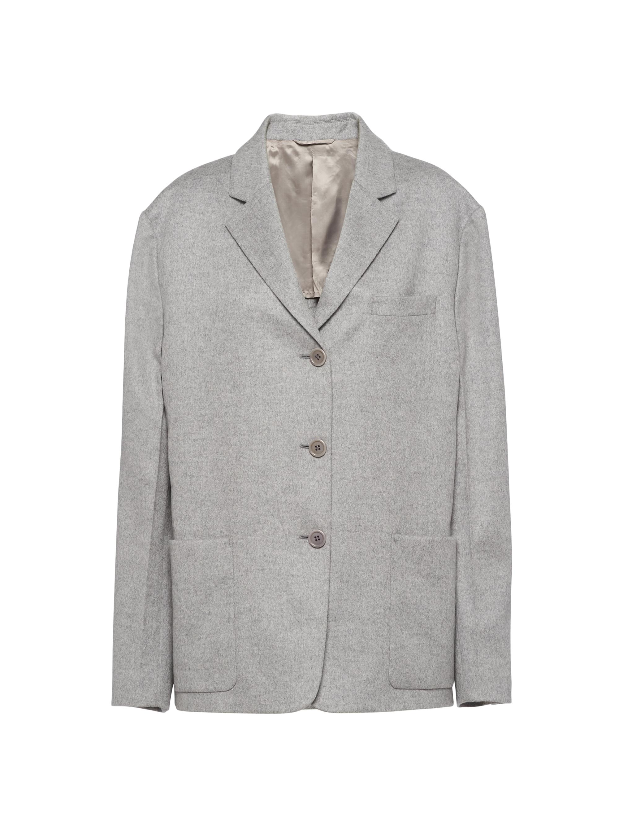Prada Women's Single Breasted Cashmere Jacket - Grey