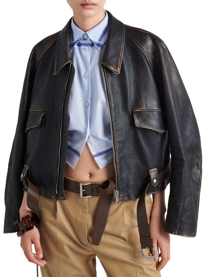 Shop Prada Leather Jacket | Saks Fifth Avenue Shop Prada Leather Jacket | Saks Fifth Avenue