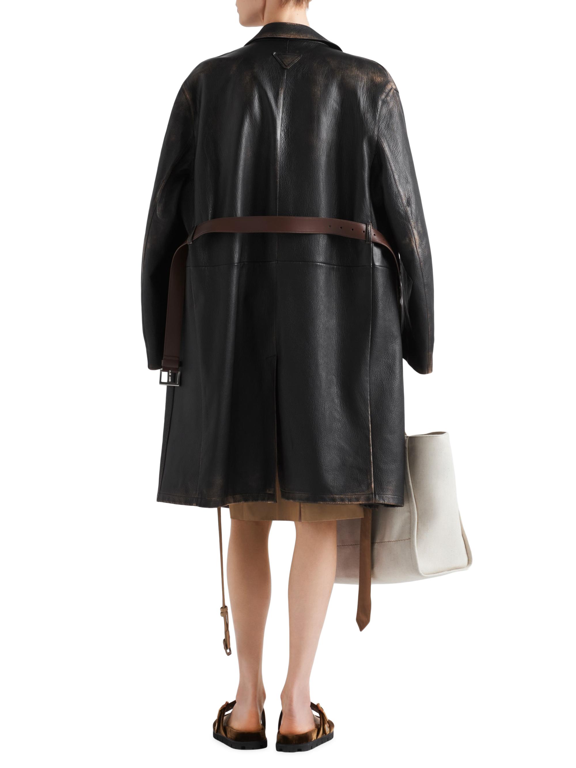 Prada Leather Coat | Saks Fifth Avenue