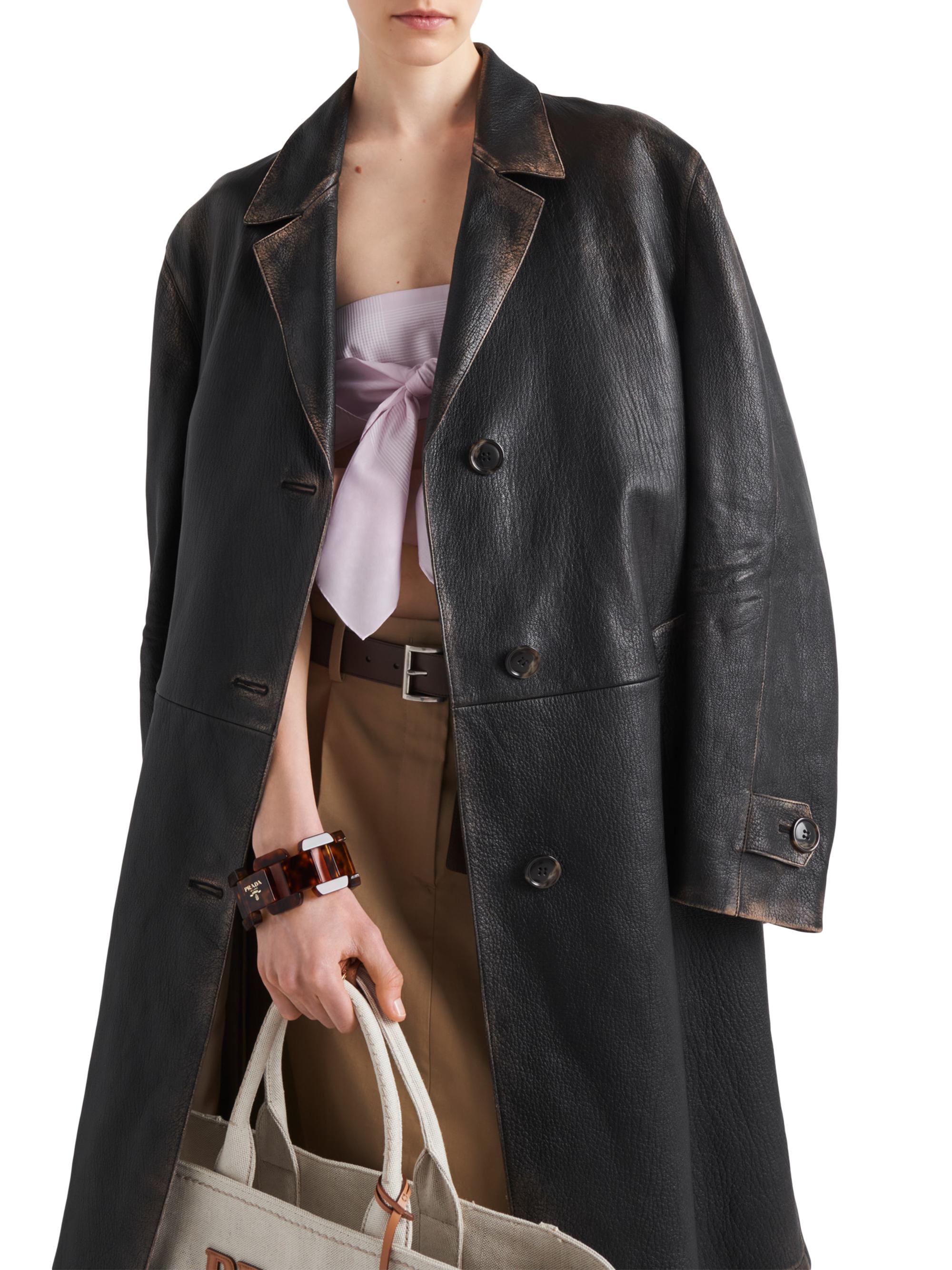 ジャケット・アウター PRADA Mint Silk Nylon Long Coat w/ Belt PRADA Mint Silk Nylon Long Coat w/ Belt Prada Nylon Down