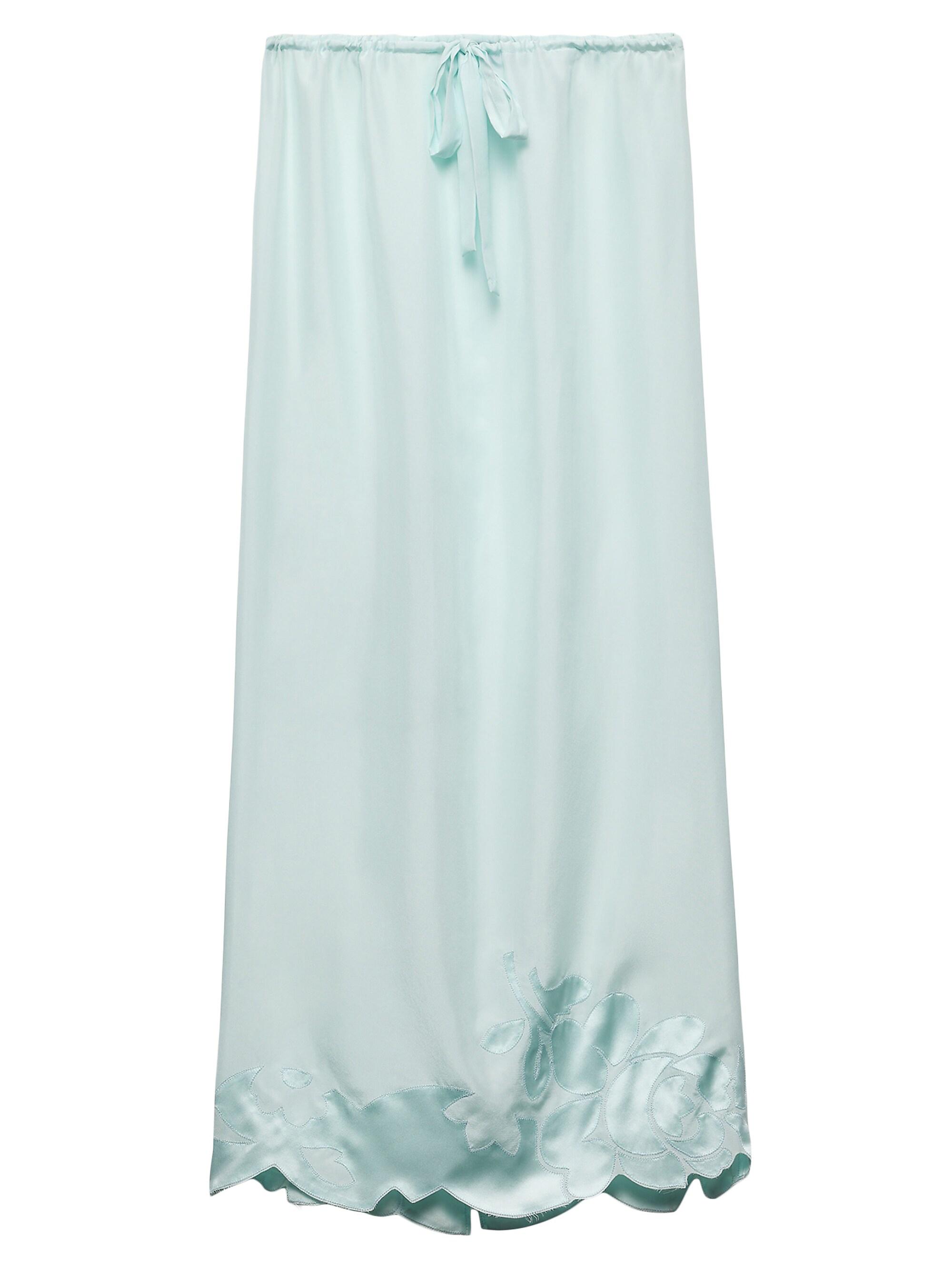 Prada Women's Embroidered Habutai Silk Midi Skirt - Green