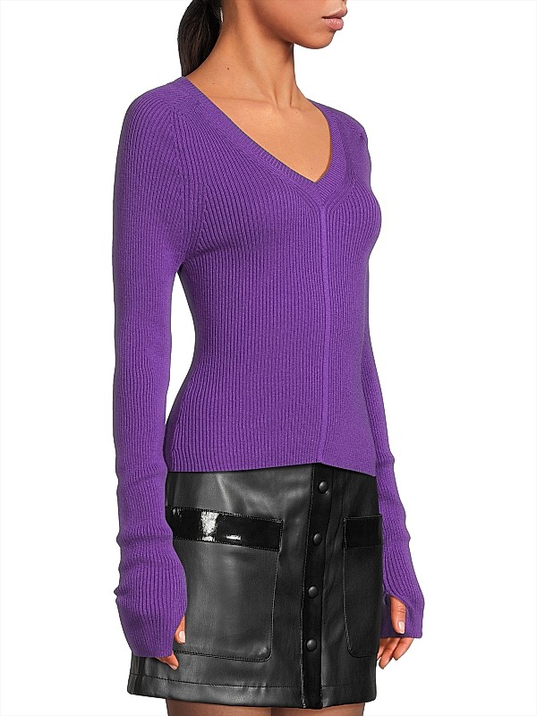 Shop COLORUSH Jones Rib-Knit V-Neck Sweater | Saks Fifth Avenue Shop COLORUSH Jones Rib-Knit V-Neck Sweater | Saks Fifth Avenue