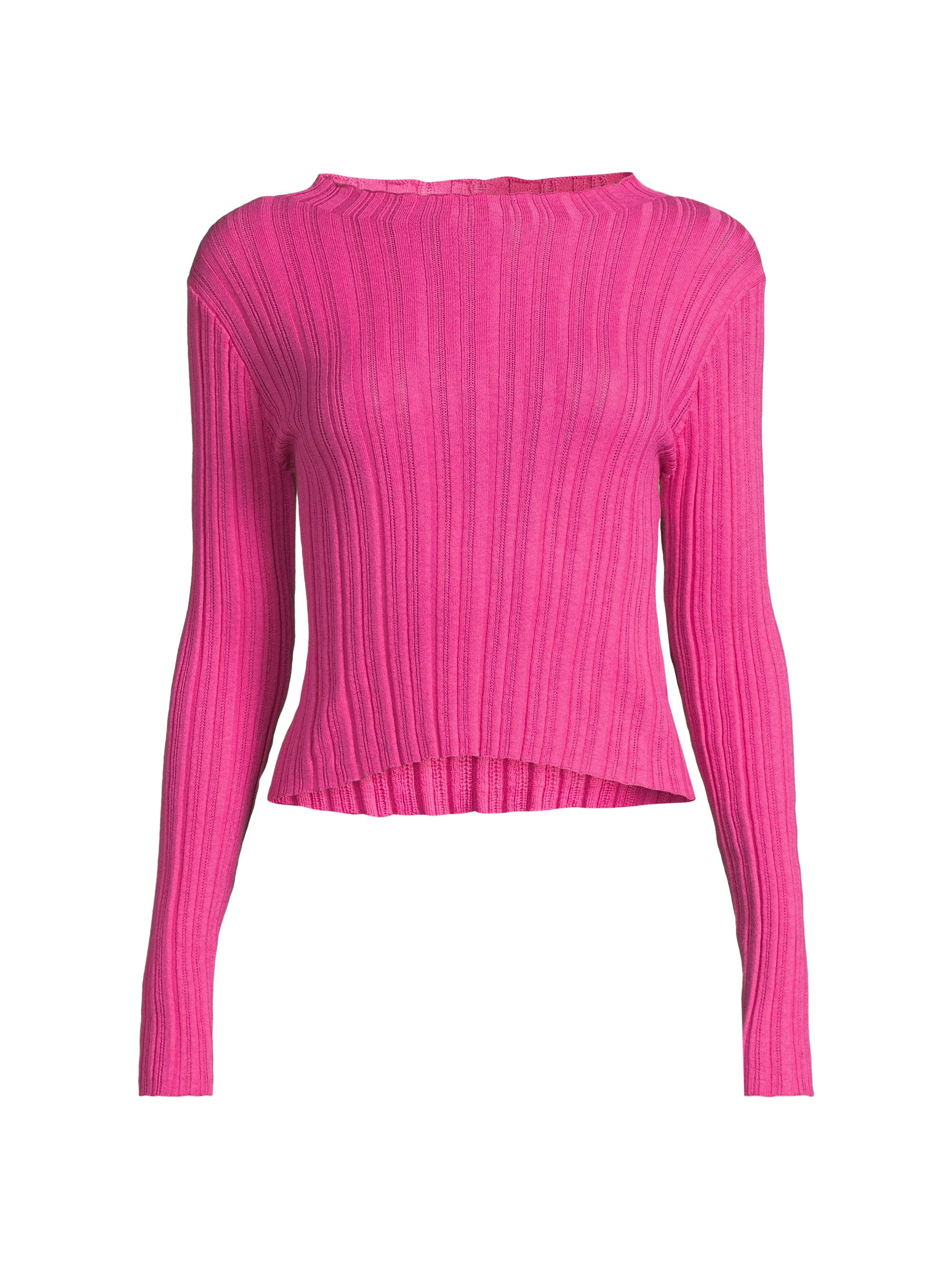 COLORUSH Women's Hendrix Rib-Knit Funnelneck Sweater - Crush