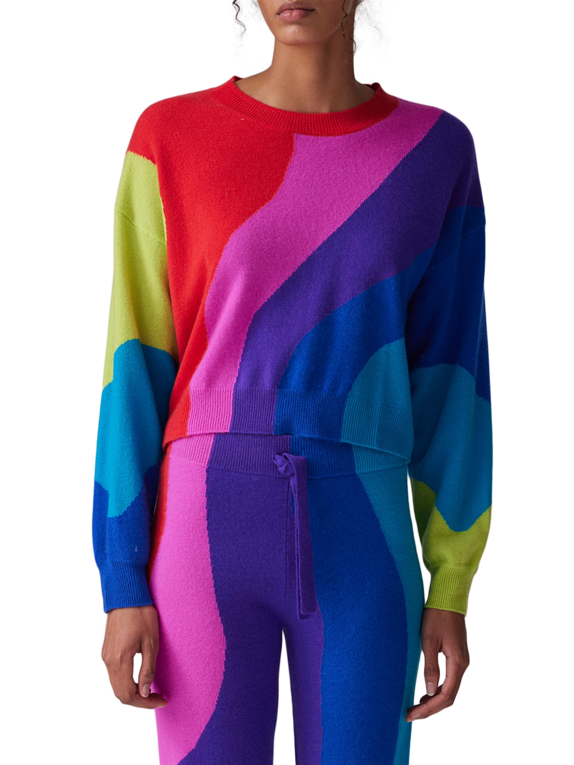 COLORUSH Women's Wave Stripe Cashmere Sweater