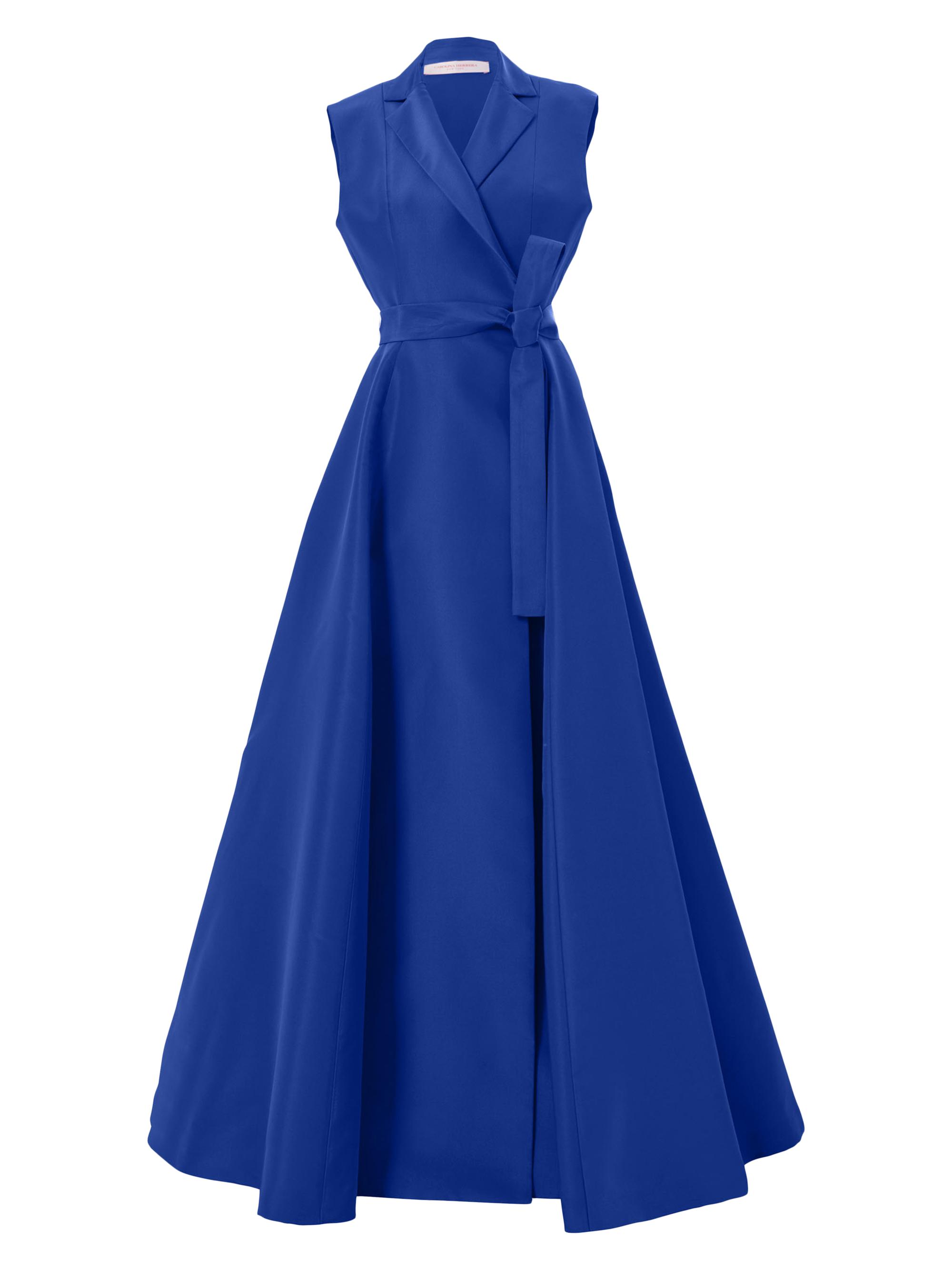 Carolina Herrera Women's Sleeveless Silk Belted Trench Dress - Ultramarine