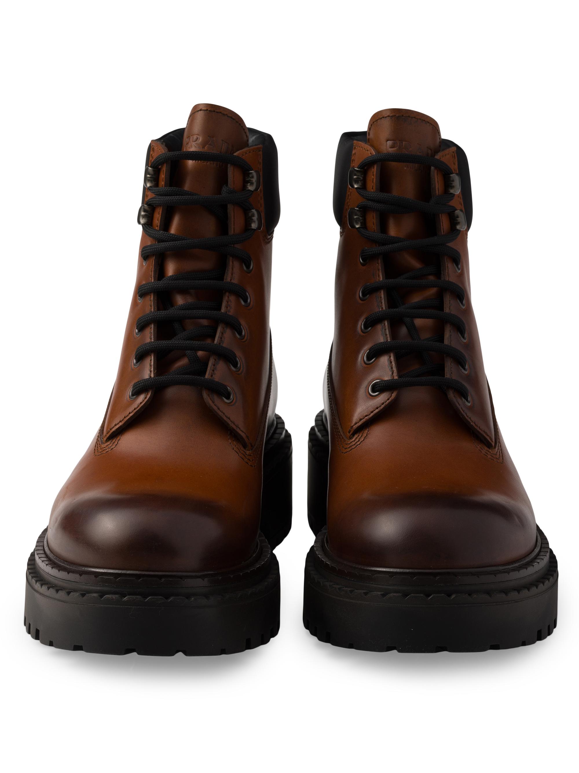 Shop Prada Leather and Re Nylon Work Boots | Saks Fifth Avenue