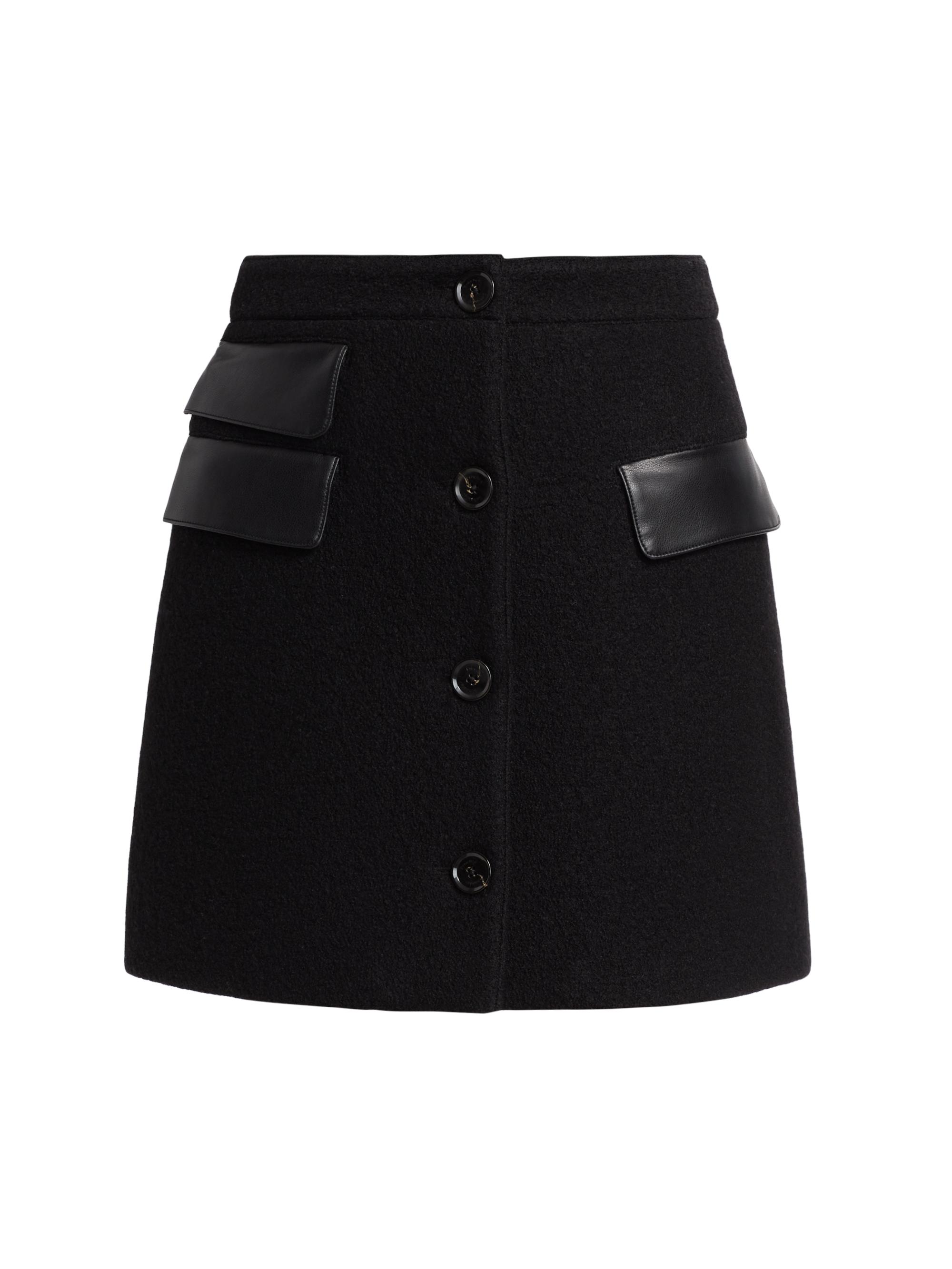 Proenza Schouler Women's Mei Boiled Wool Miniskirt - Black