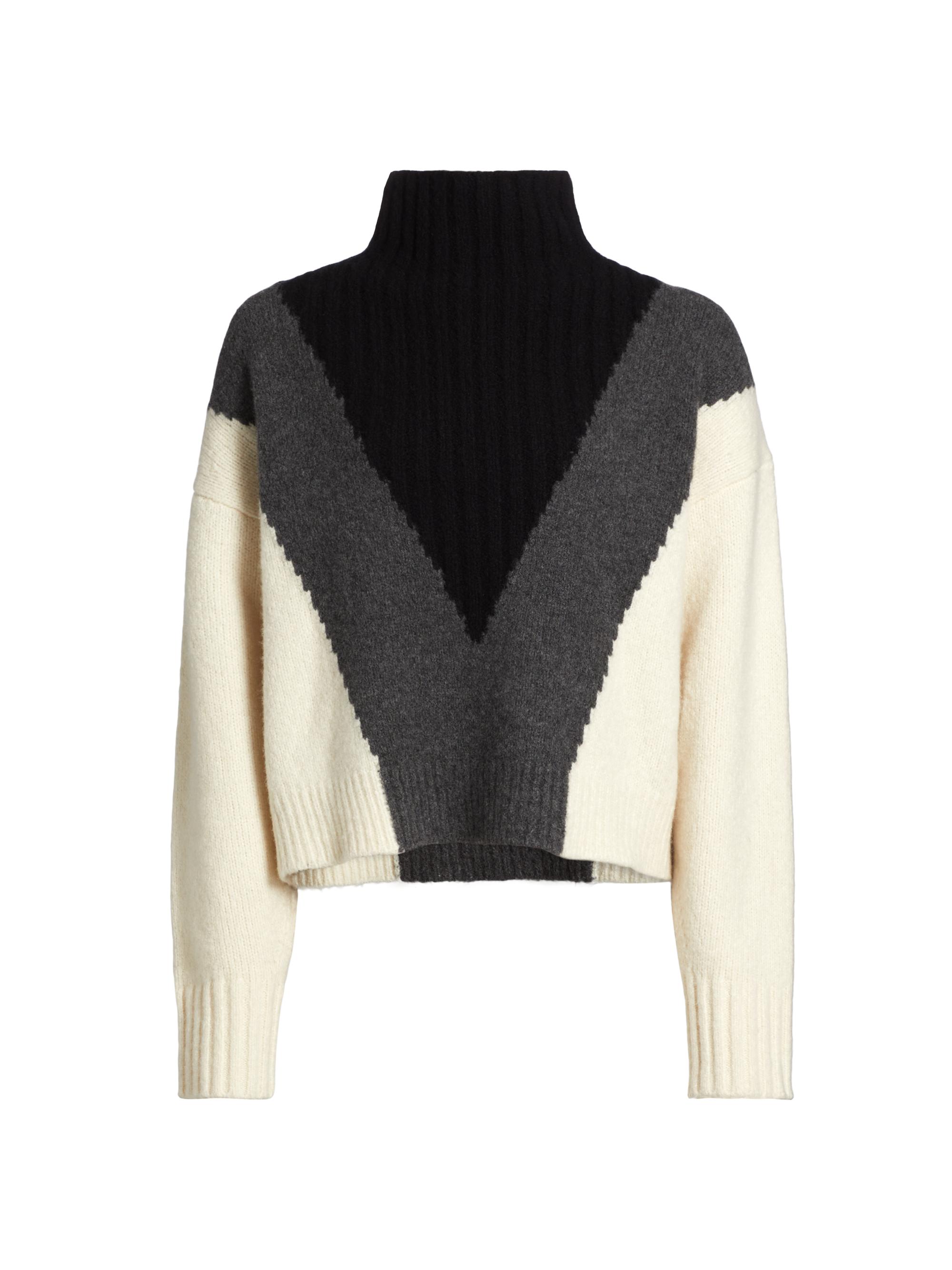 Proenza Schouler Women's Alma Graphic Instrasia-Knit Sweater - Grey Multi