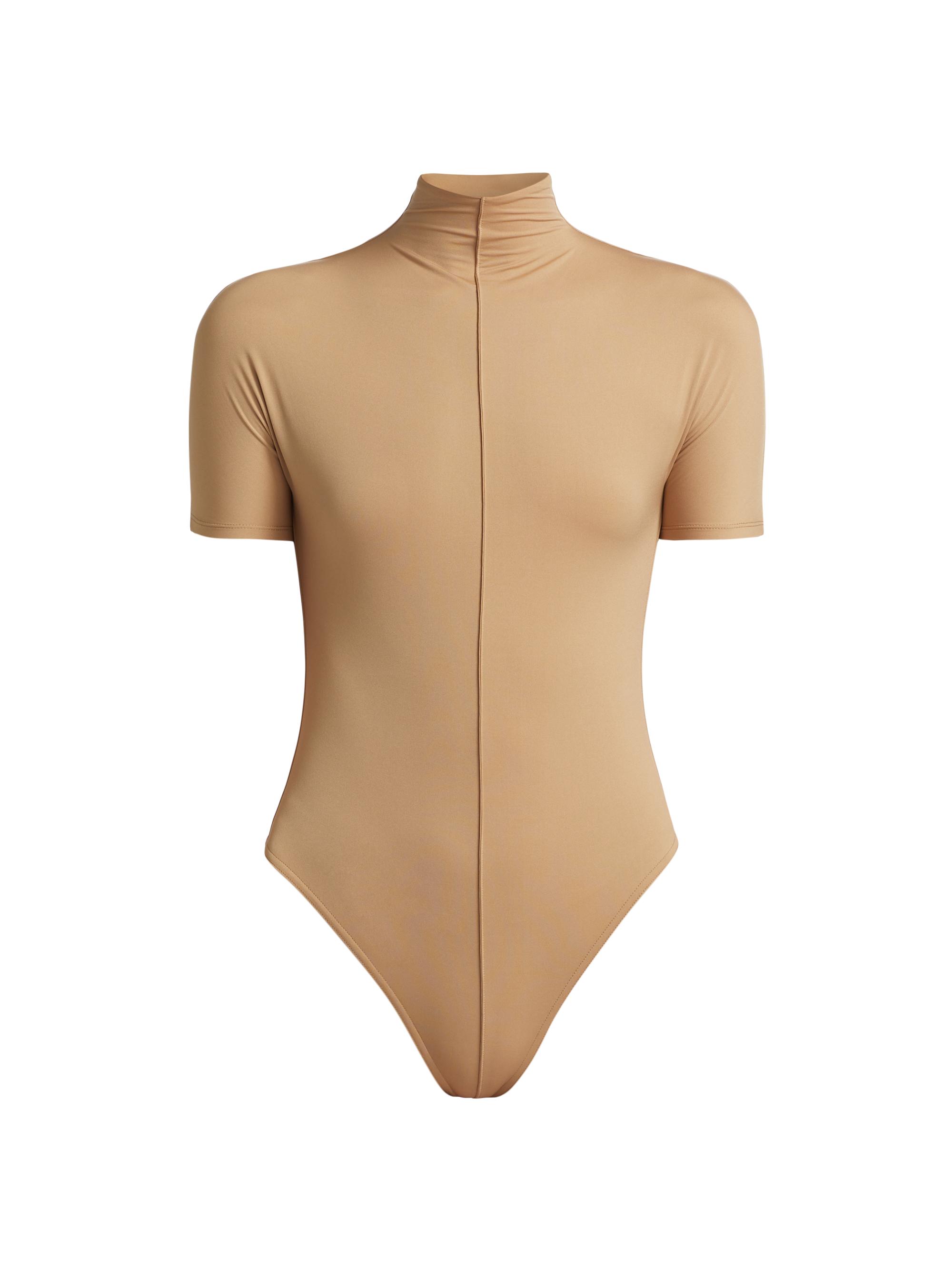 WARDROBE.NYC Women's RHW Jersey Short-Sleeve Bodysuit - Sahara